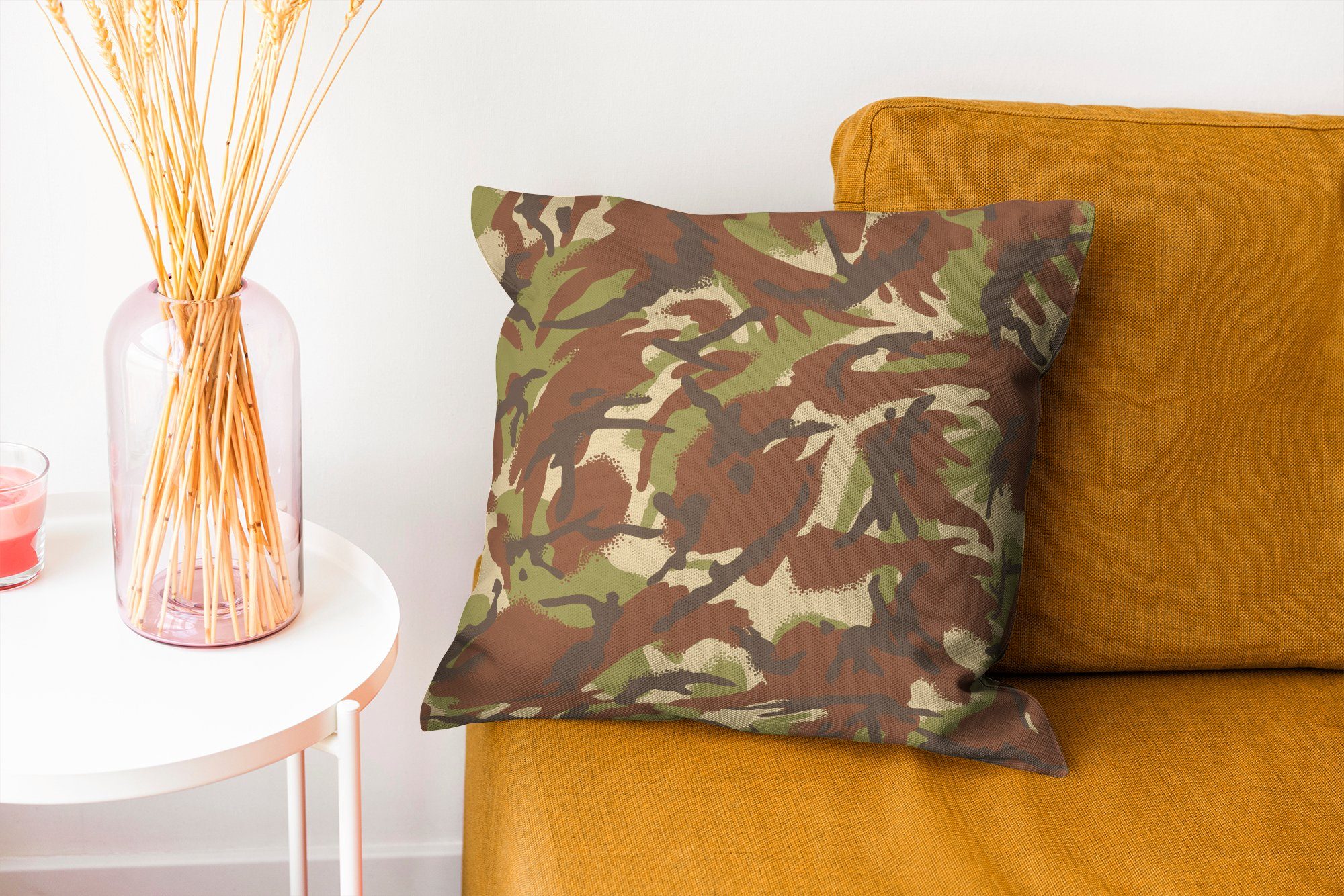 Dekokissen Deko, für natürlichen Sofakissen in Füllung Camouflage-Muster Farben, Schlafzimmer, Wohzimmer, Zierkissen mit MuchoWow