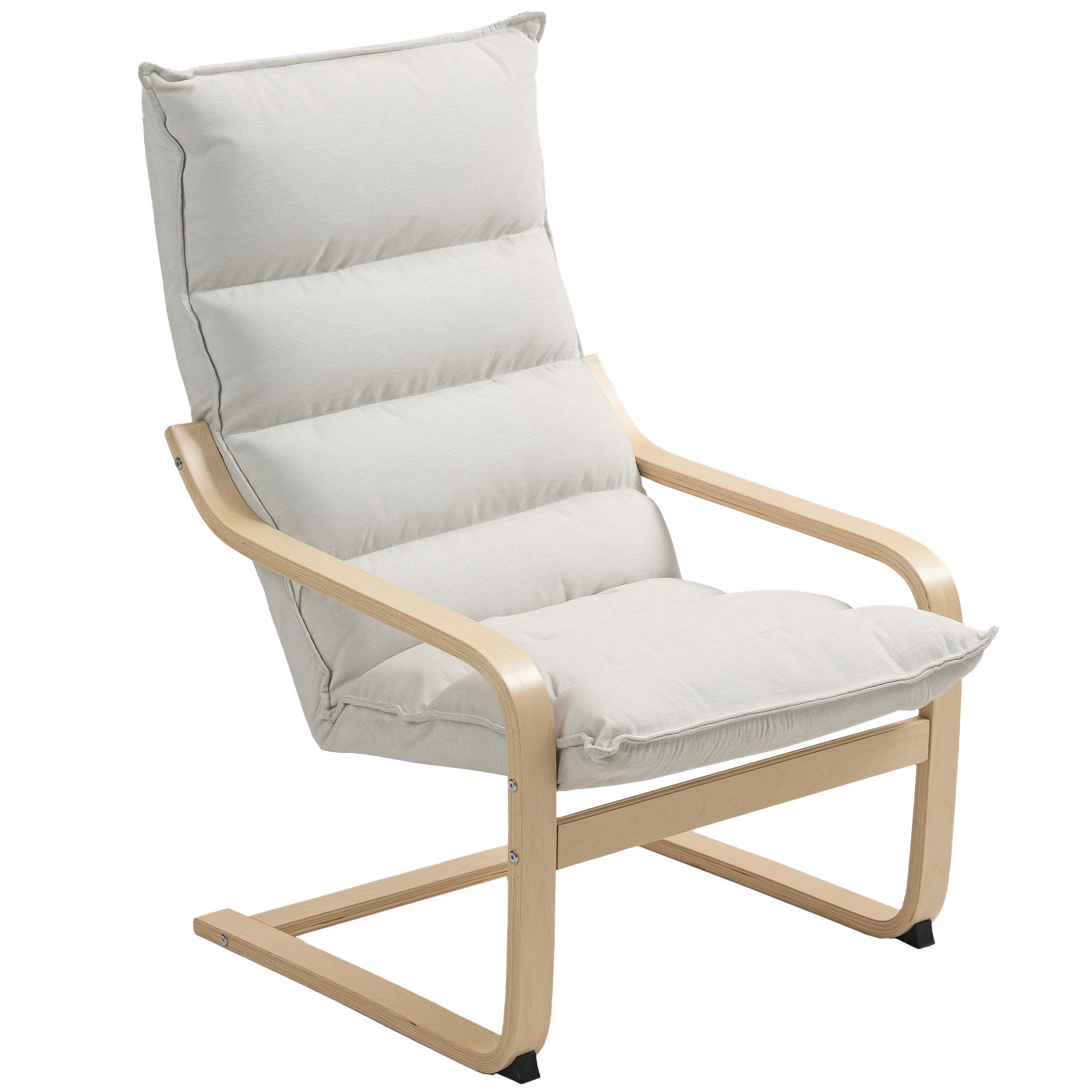 HOMCOM Relaxsessel Sessel Polestersessel mit geschwungene Birkenholzbeine (Set, 1-St., 1), Sanfte Wippbewegung, hoher Rücken, Samtbezug