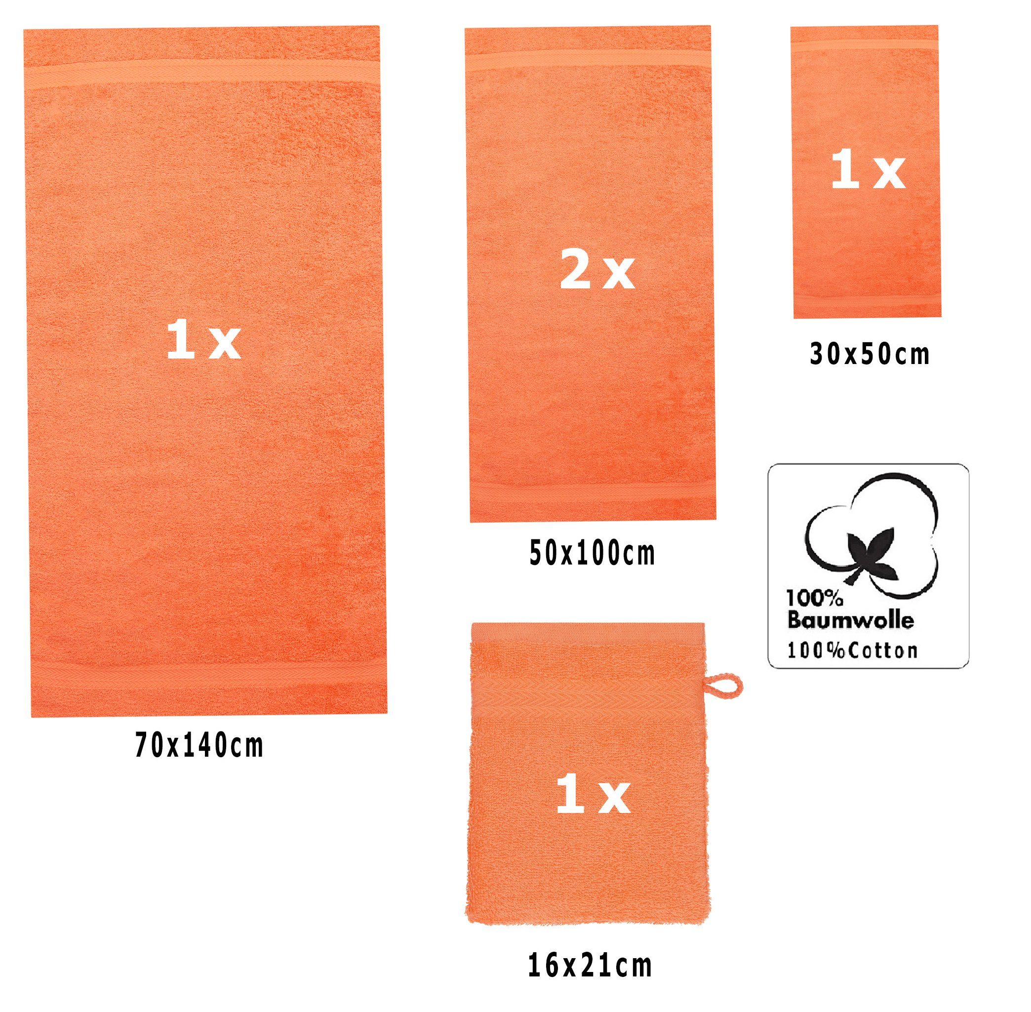 Betz Handtuch Set 5-TLG. Premium 1 Duschtuch 2 Handtücher 1 Gästetuch 1 Waschhandschuh, 100% Baumwolle