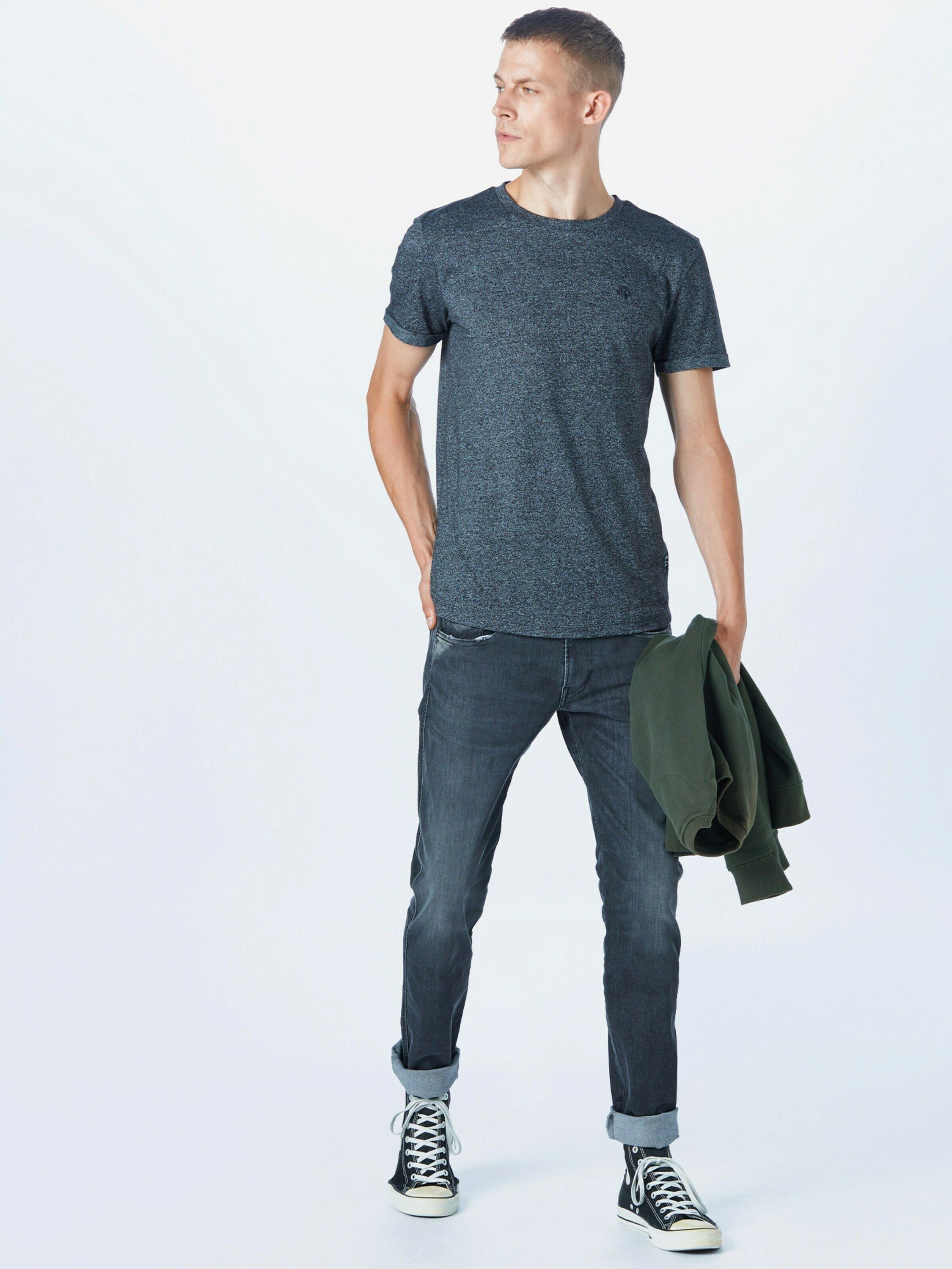 TOM TAILOR Denim Black T-Shirt (1-tlg) Non-Solid