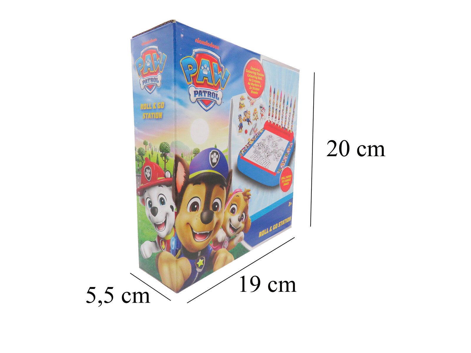 PAW PATROL Zeichenblock Kinder Malstation mit 4 Markern 4 Buntstiften und Papierrolle – Bild 5 von 5