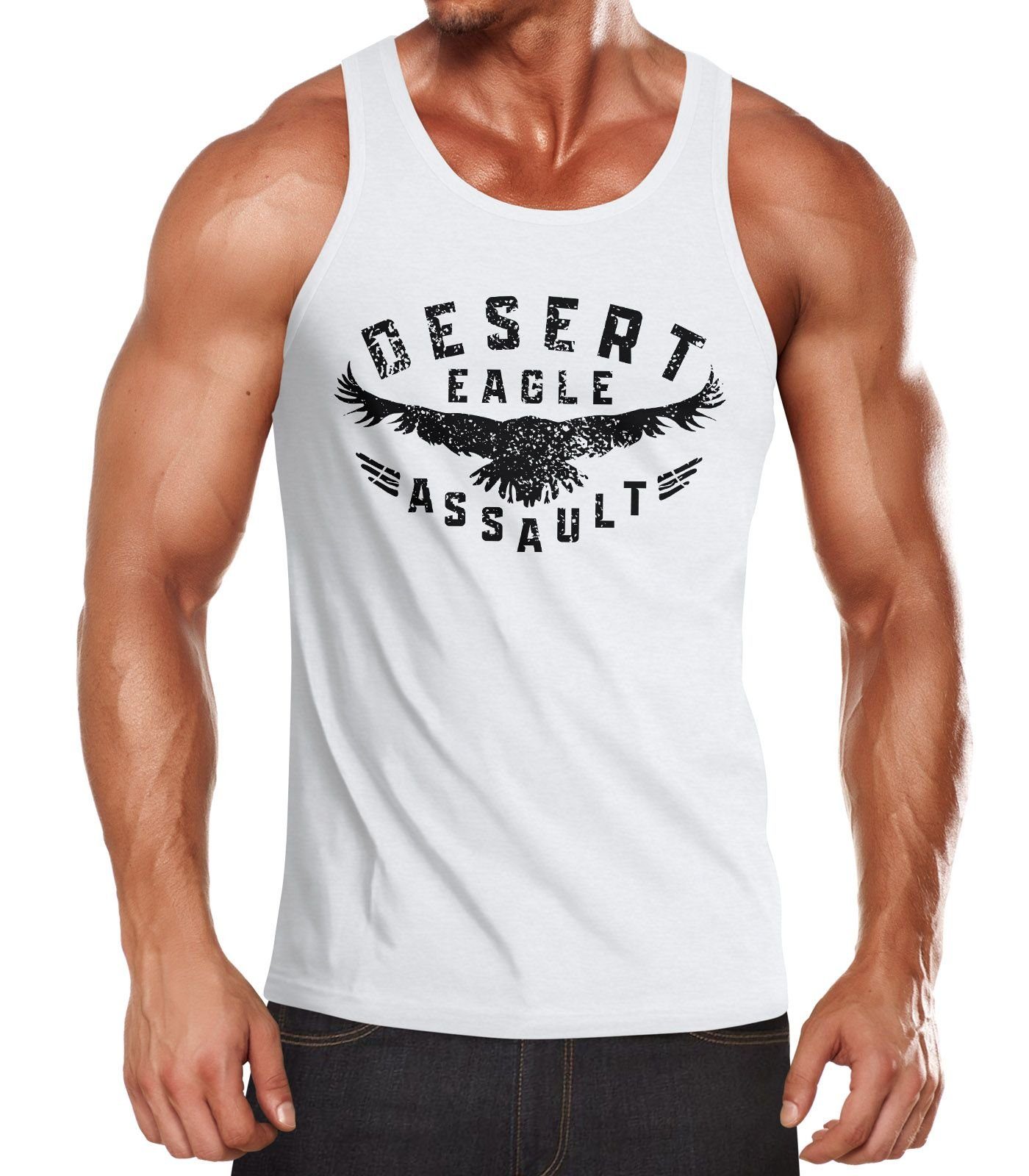 Neverless Tanktop Herren Tank-Top Adler Aufschrift günstig online kaufen