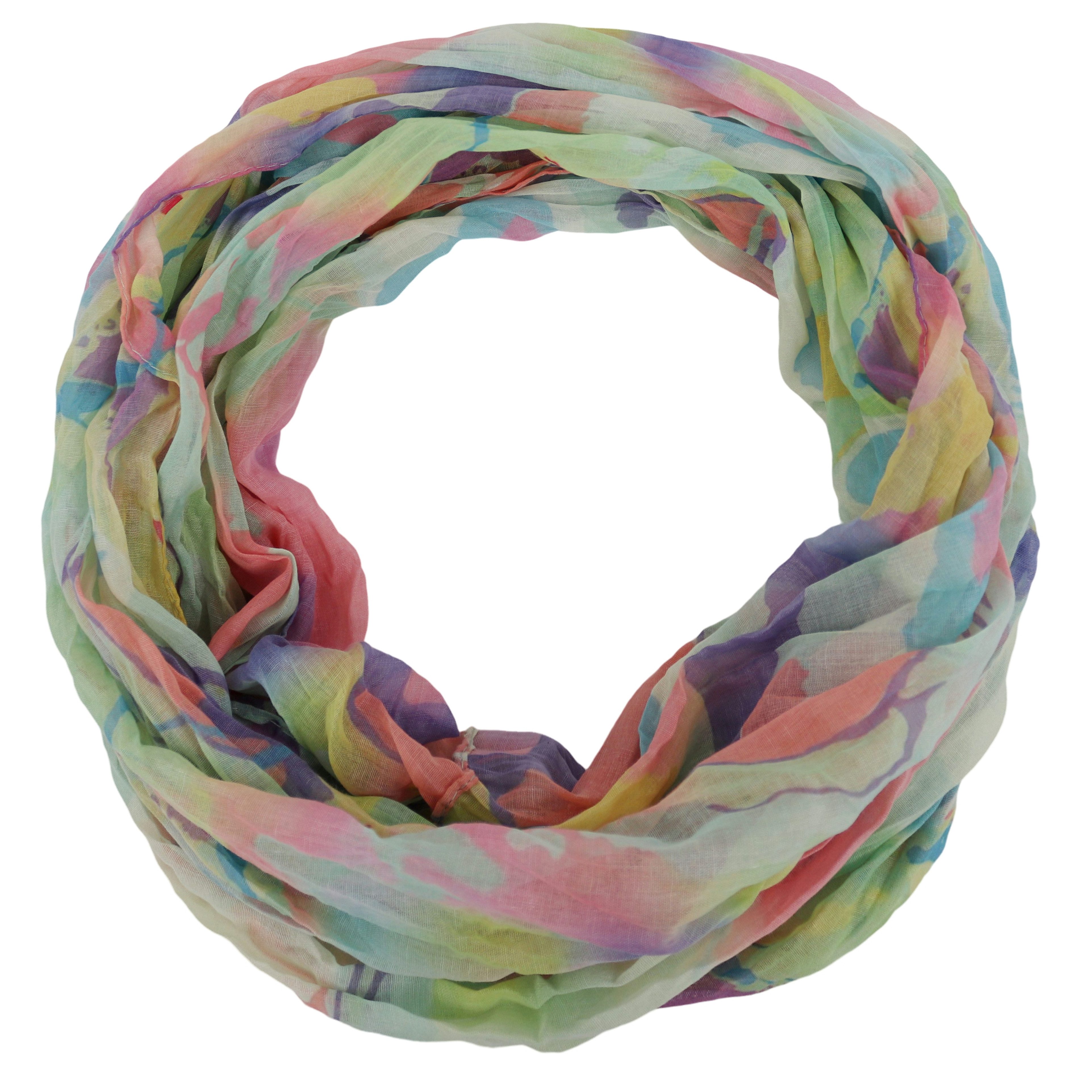 MIRROSI Loop Damen Schal mit Bunt-Muster Weich, (zweimal um den hals wickelbar, ca.45x75cm), Damen Halstuch ideal für Frühling, Sommer oder Herbst