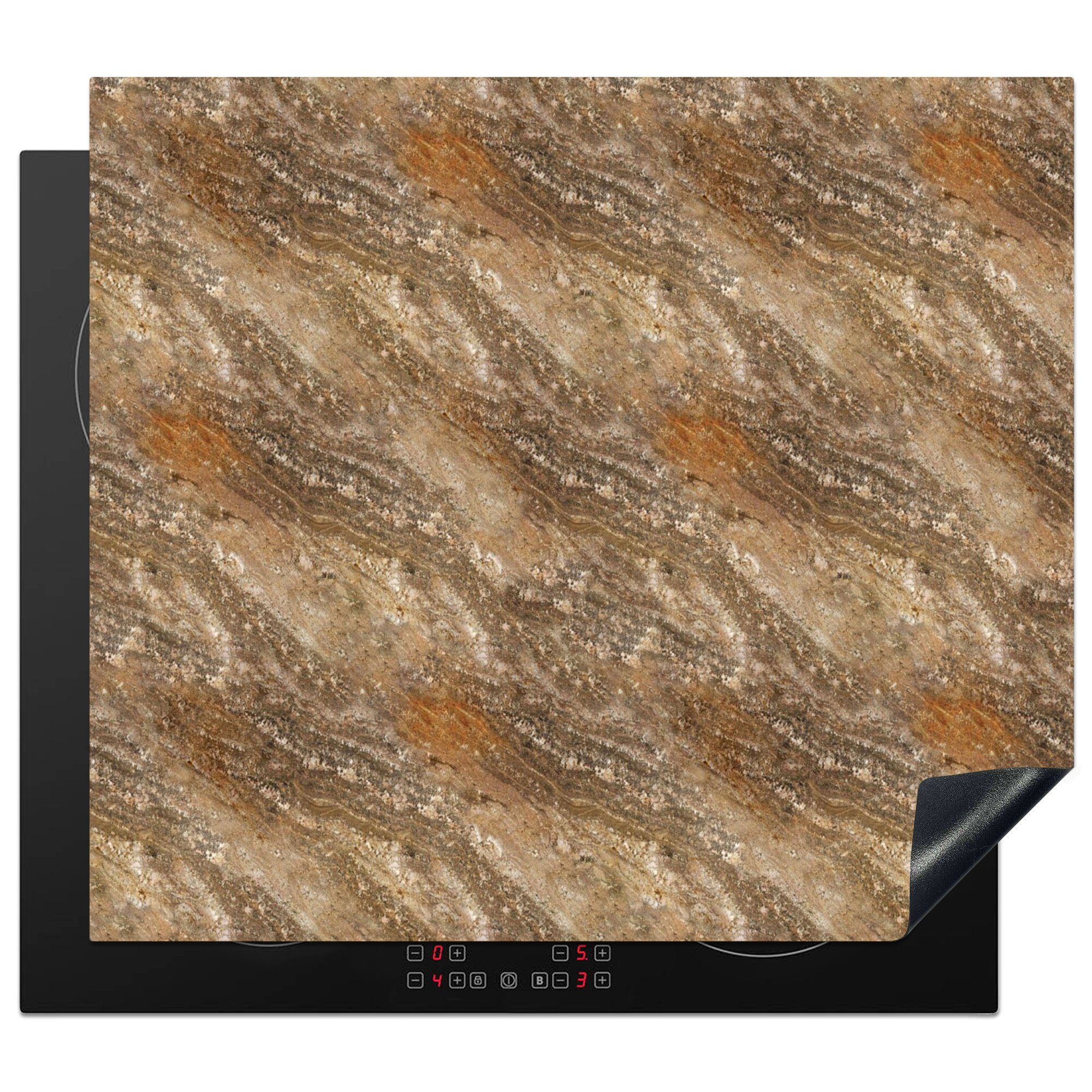 MuchoWow Herdblende-/Abdeckplatte Muster - Granit (1 Vinyl, Stein, - Induktionskochfeld, cm, Induktionsschutz, tlg), Ceranfeldabdeckung 57x51