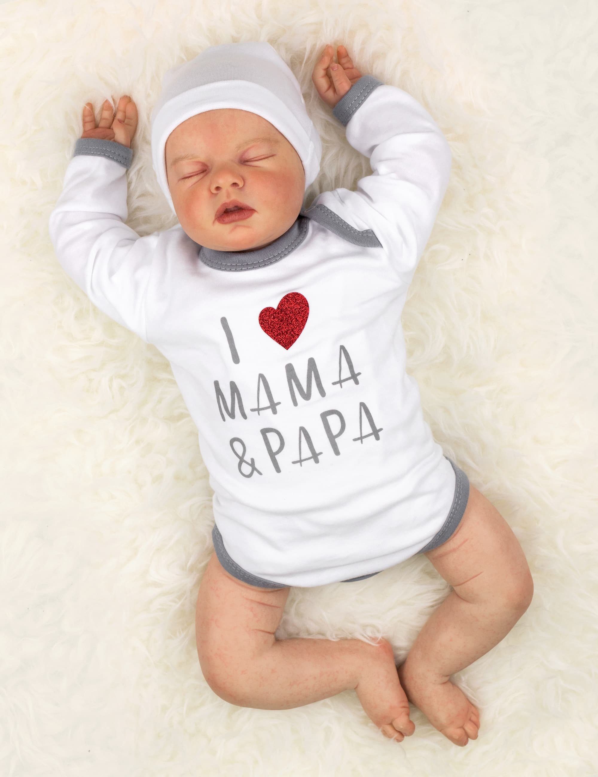 Mama Papa Body Baumwolle Baby Sweets (1-tlg) love Body I & 100%