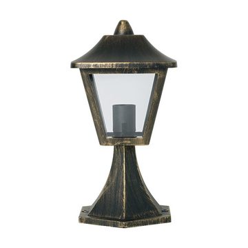 Osram Sockelleuchte Außenleuchte Endura Classic Tradition Schwarz/Gold IP44 max. 60W E27, ohne Leuchtmittel