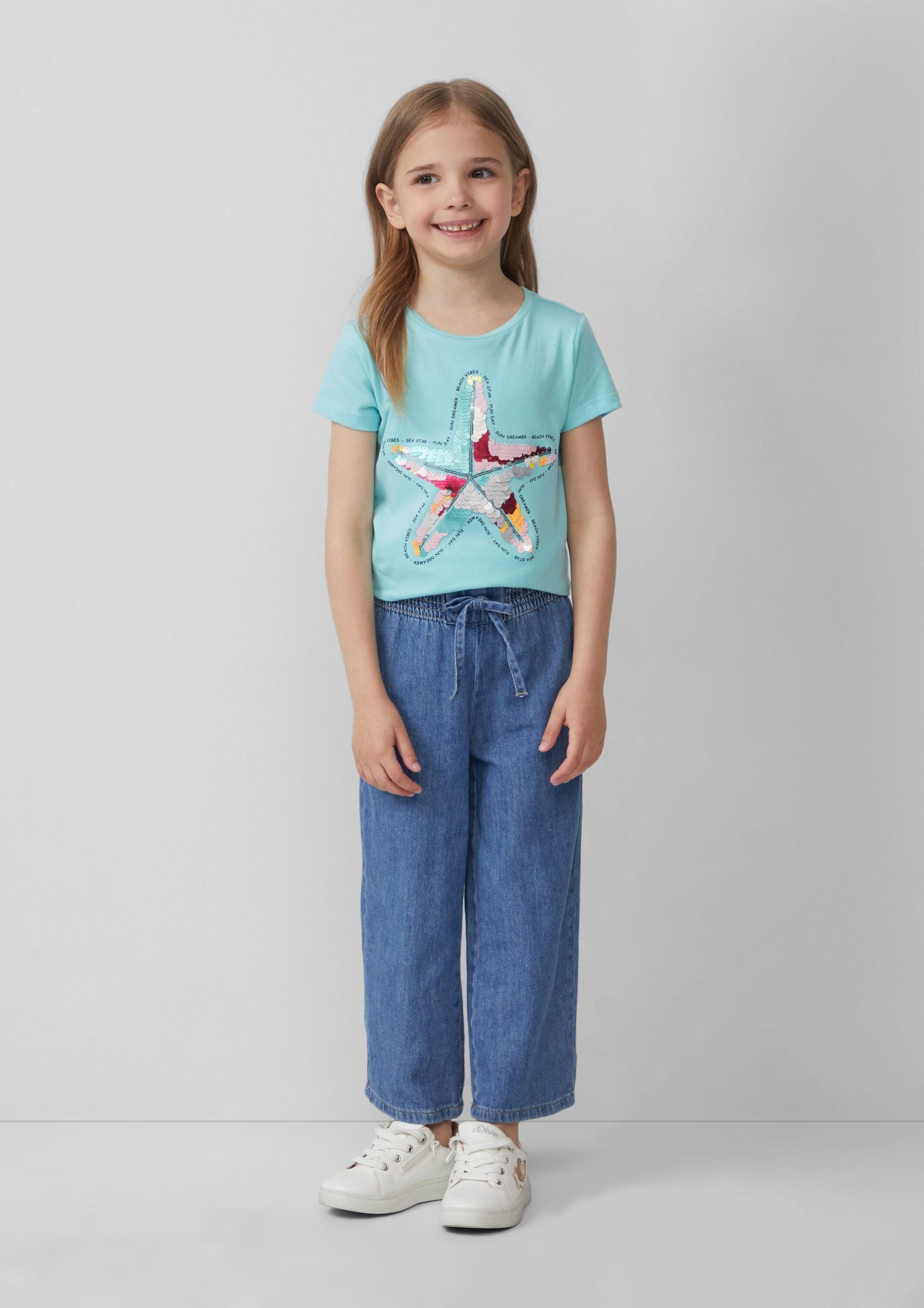 s.Oliver Kurzarmshirt T-Shirt T-Shirt im A-Shape mit Wendepailletten