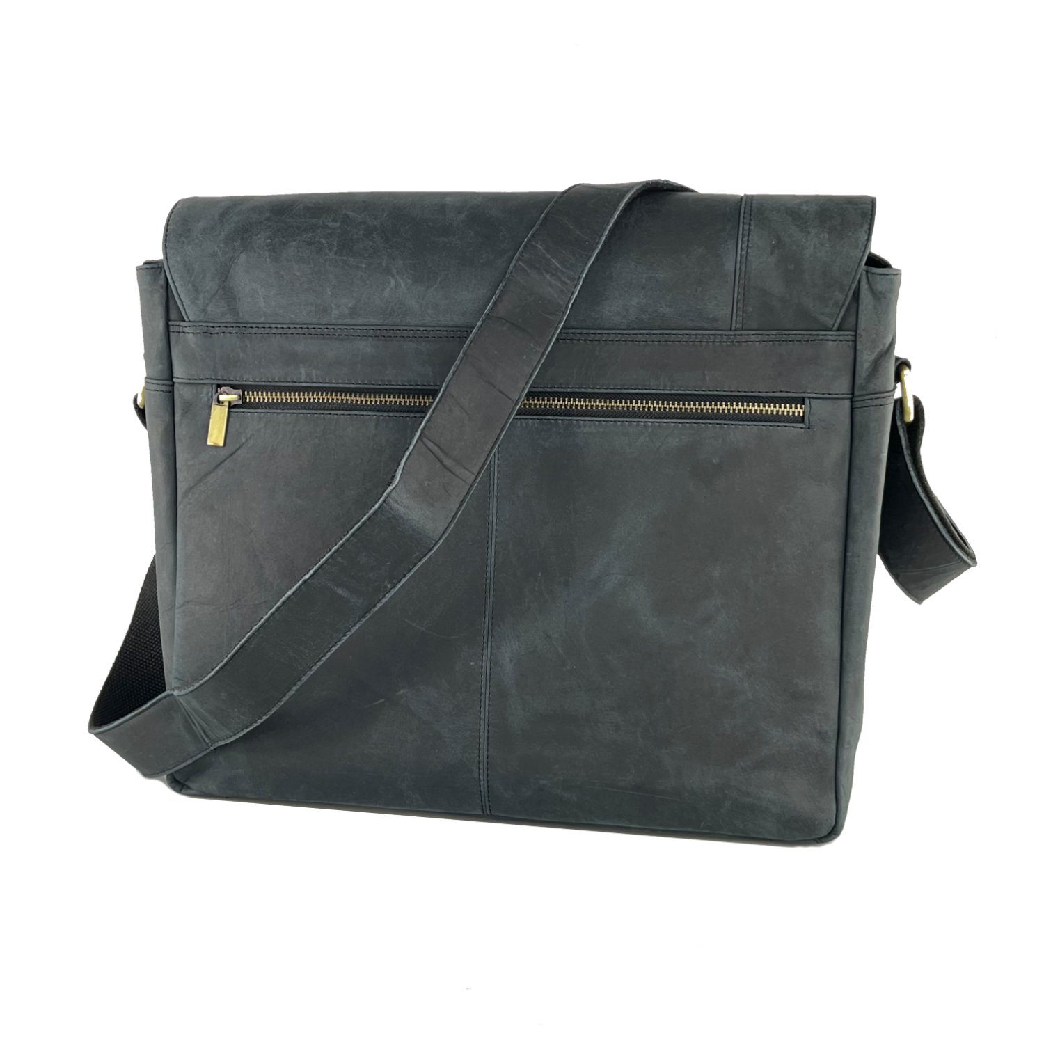 Buffalo Hill Aktentasche >2474< elegante Laptoptasche aus reinem Büffelleder, Organizer, Herren Umhängetasche in grau – Bild 2 von 5
