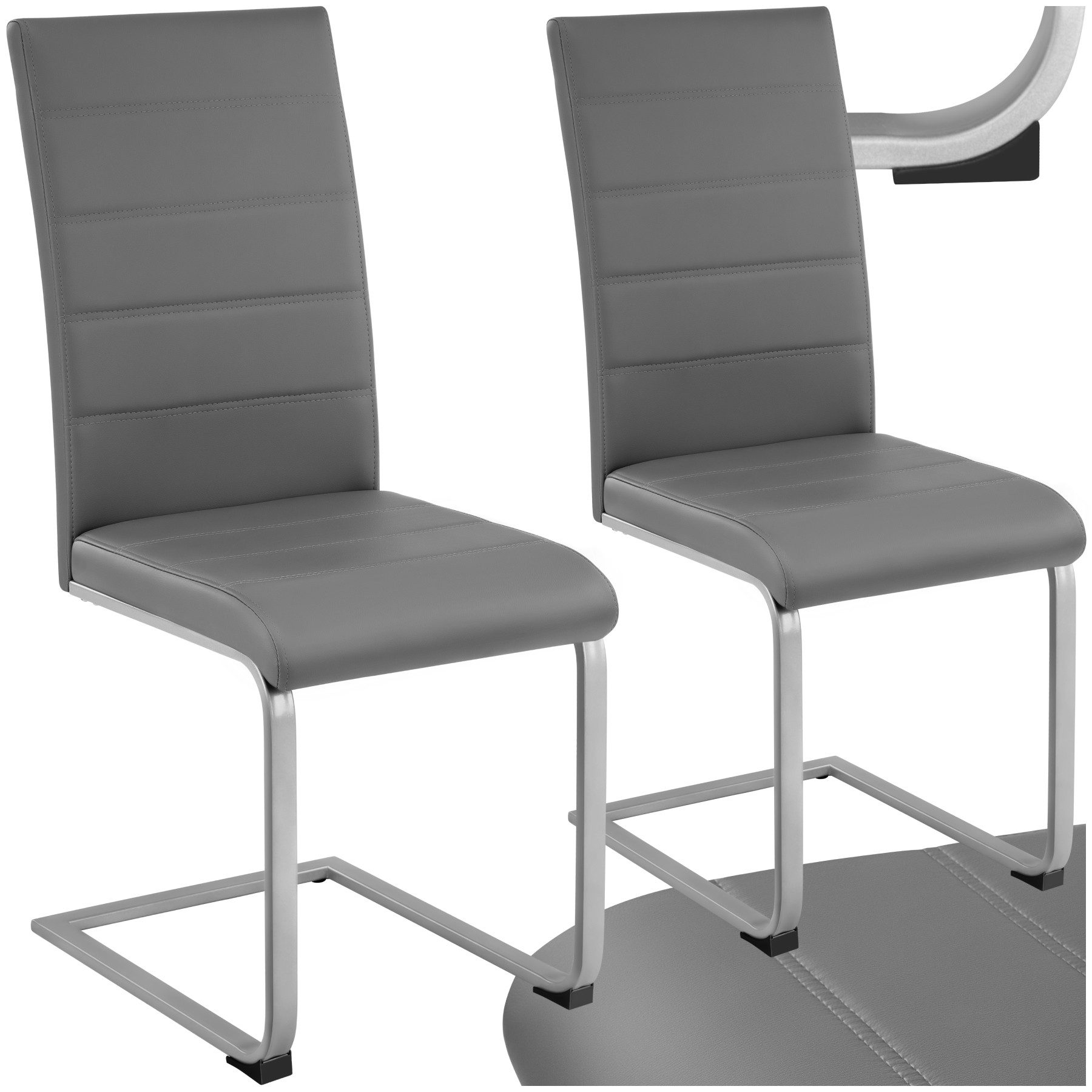 tectake Esszimmerstuhl Schwingstühle, gepolstert mit Kunstlederbezug, 41 x günstig online kaufen