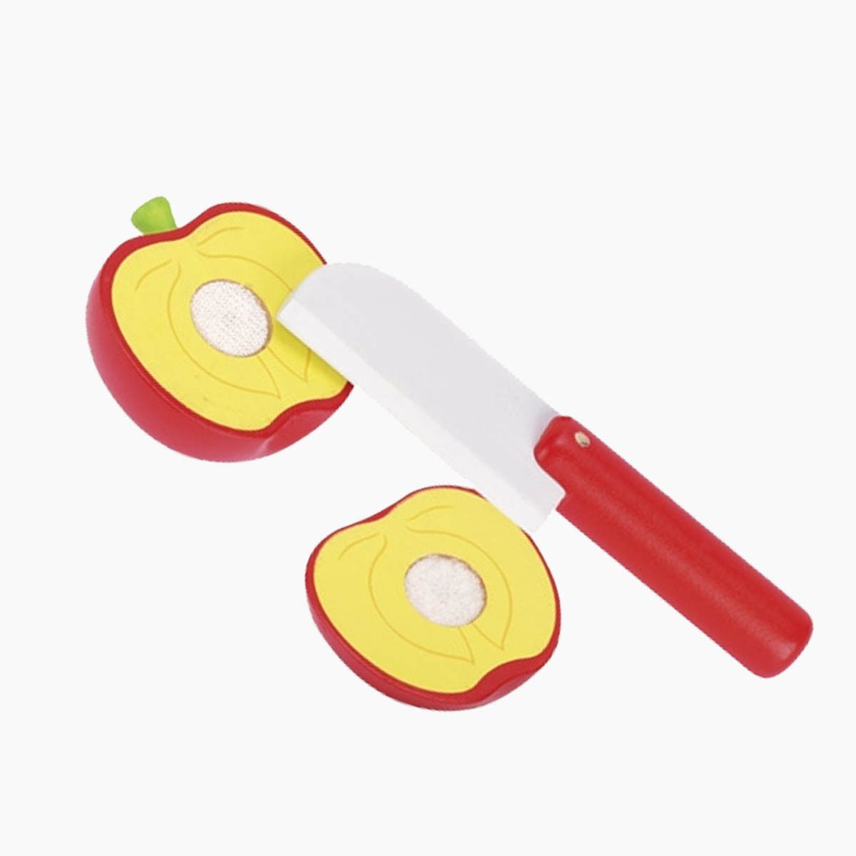 goki Kinder-Rührgerät Obst mit Klettverbindung, (sparset, 13-tlg., mit kiste), Klettpunkte halten die Frucht zusammen