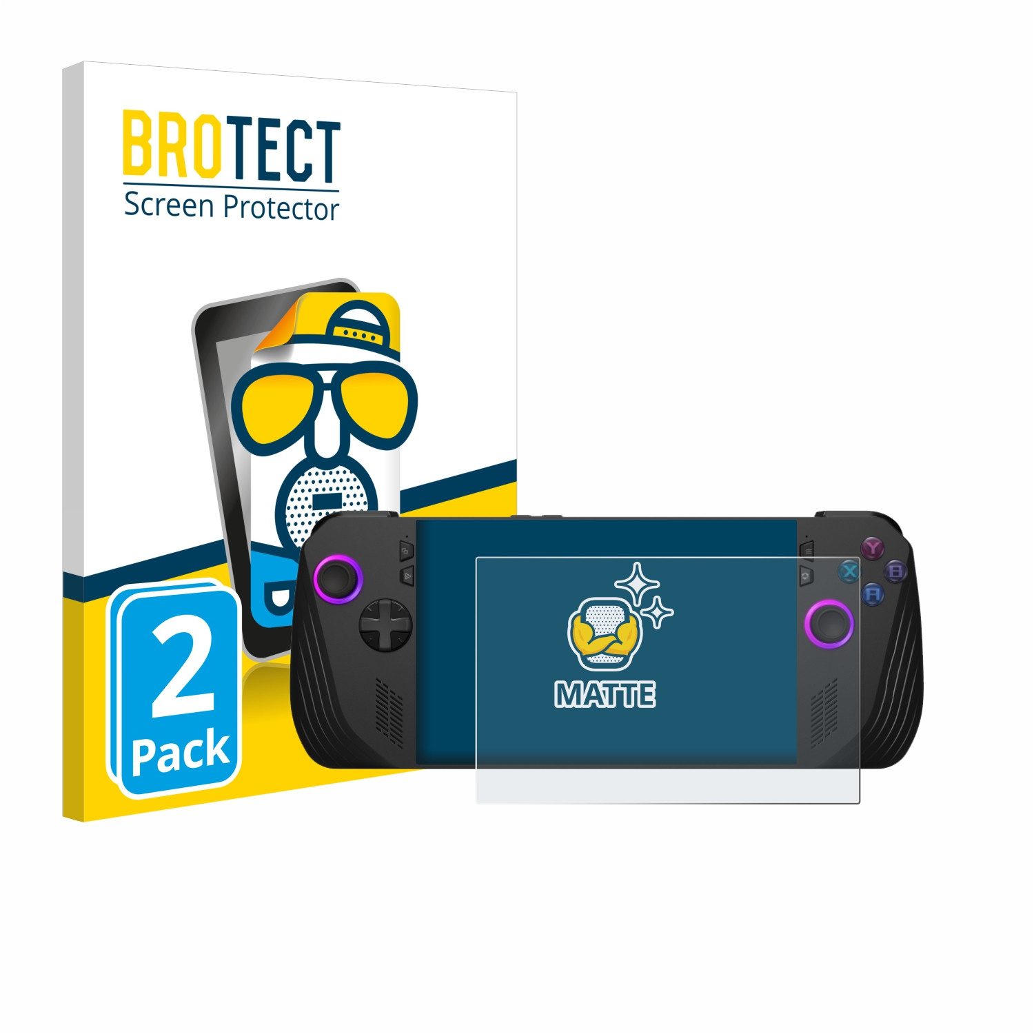 BROTECT Displayschutzfolie Schutzfolie für ASUS ROG Ally X (2024), 2 Stück, Displayschutz Schutz Folie Matt Entspiegelungsfolie