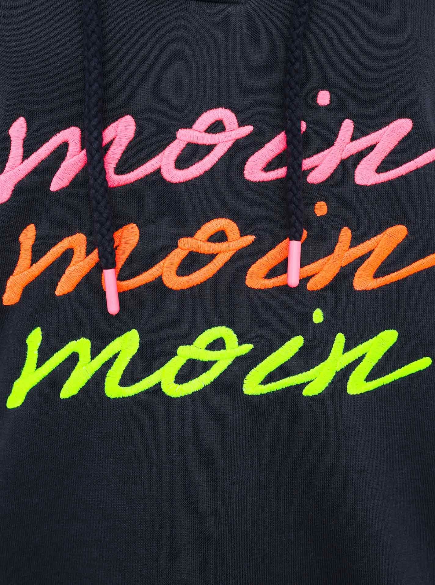 Zwillingsherz Hoodie "Moin Moin Moin" V-Ausschnitt, bunte Stickerei, Kapuze, Kordelzug