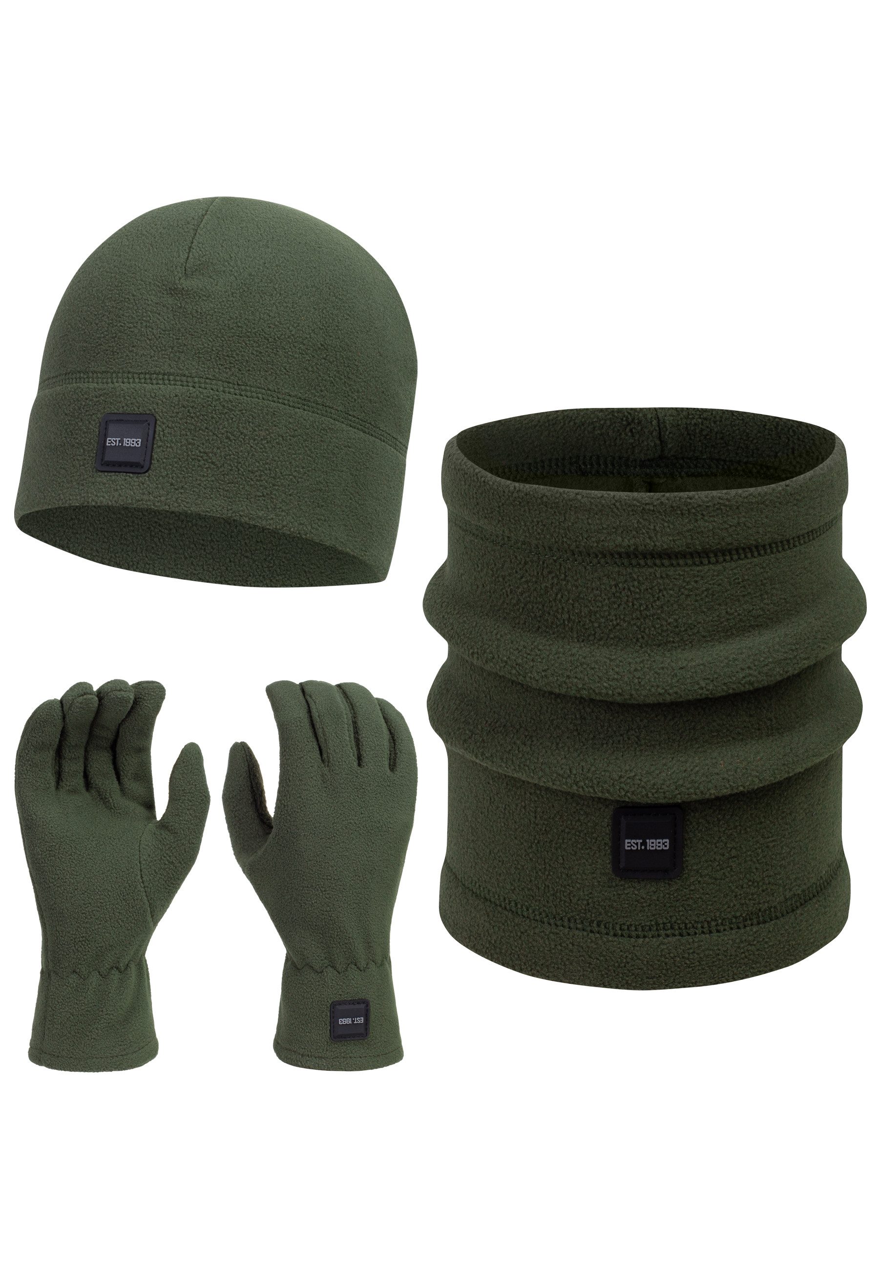 Indicode Strickmütze Herren INGjert Strickmütze Herrenmütze Set (3-St) Wint günstig online kaufen