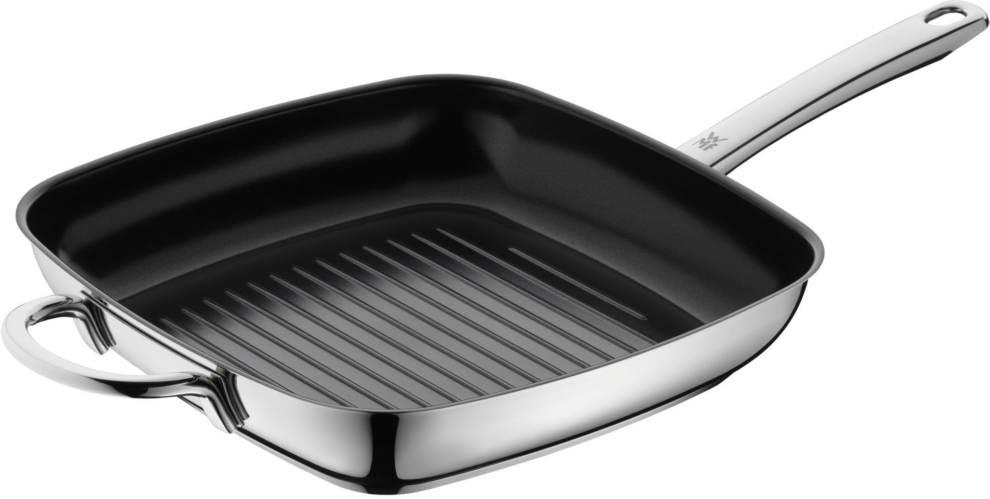 WMF Grillpfanne Durado, 28 x 28 cm, Steakpfanne Induktion, Antihaftversiegelung, Cromargan® Edelstahl Rostfrei 18/10, geriffelter Boden, für alle Herdarten geeignet, backofenfest