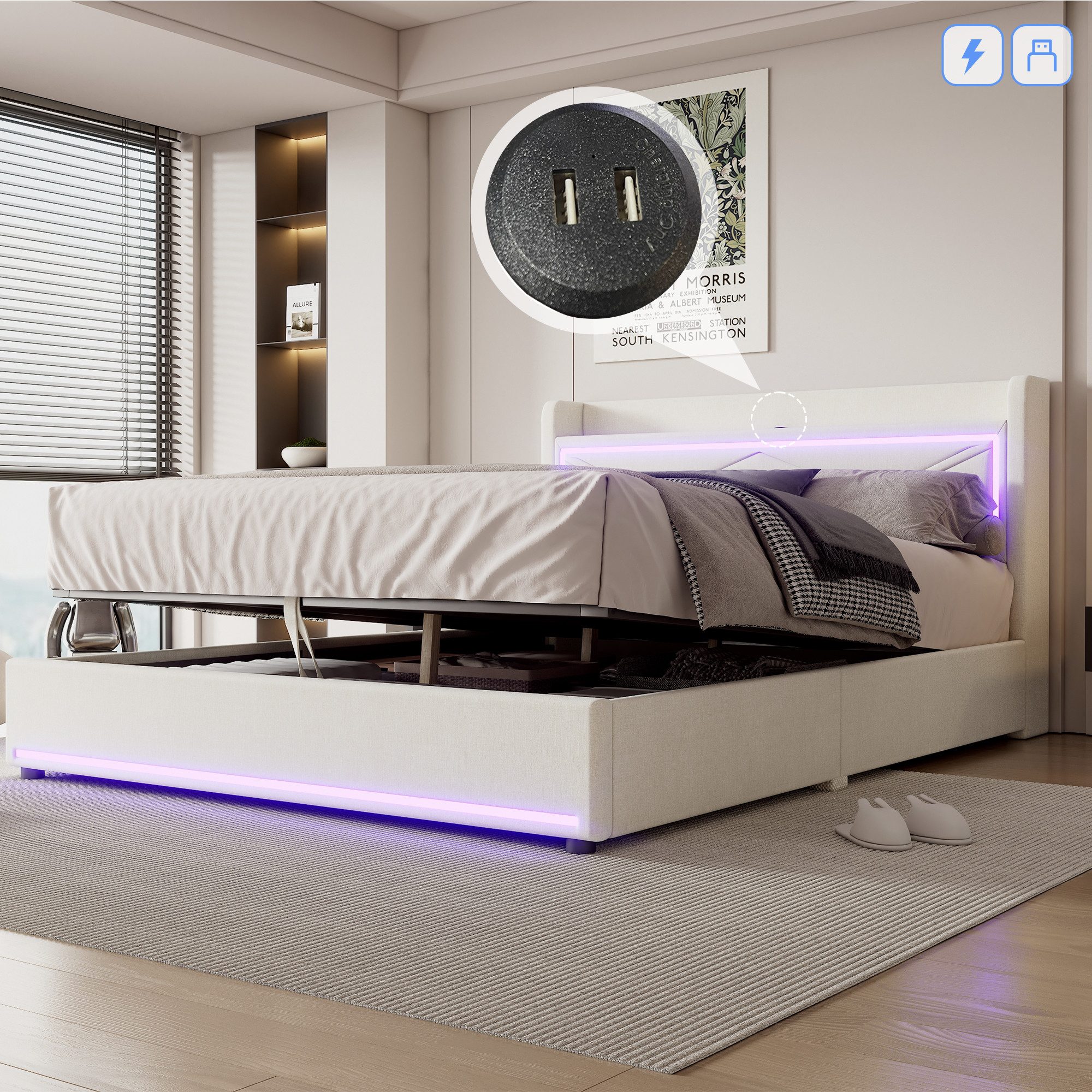STILVORA Polsterbett 160×200 mit matratze und günstig online kaufen