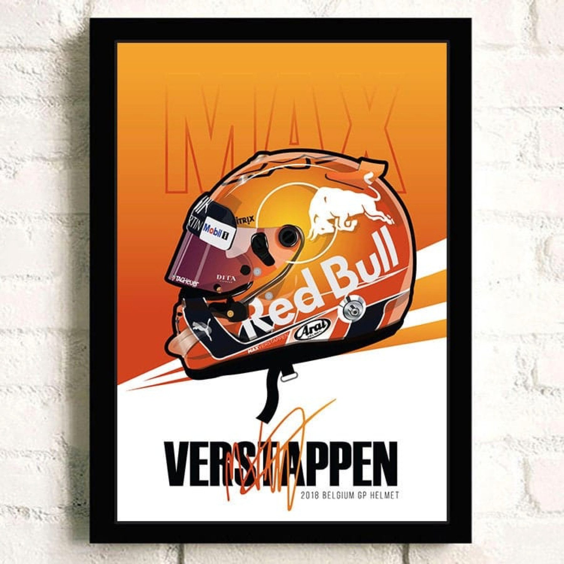 JUSTGOODMOOD Poster Formel 1 Helm Rennfahrer Name Unterschrift Deko Print ohne Rahmen C Ve, C Verstappen (1 St)