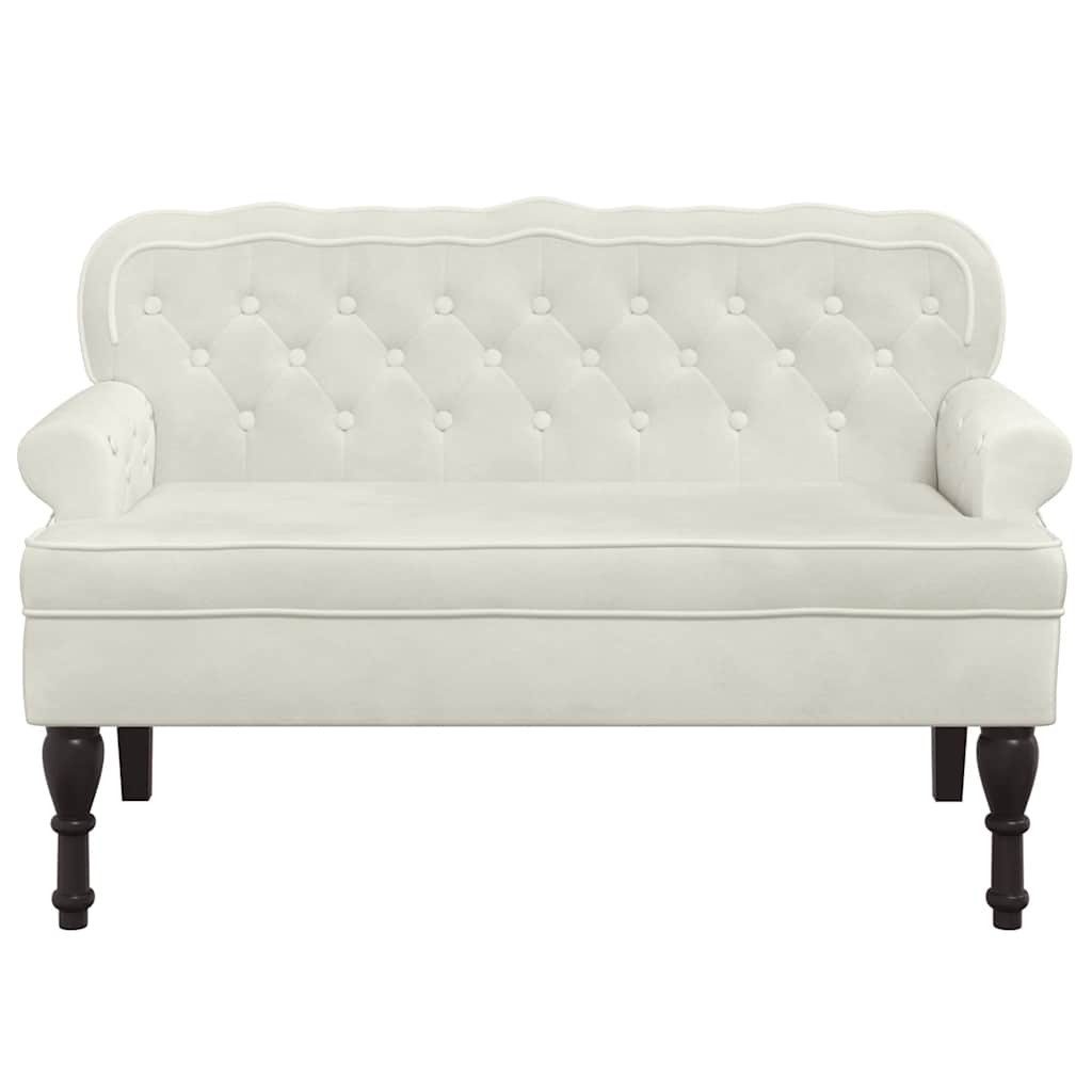 vidaXL Sitzbank Sitzbank mit Rückenlehne Creme 119,5x64,5x75 cm Samt – Bild 3 von 5