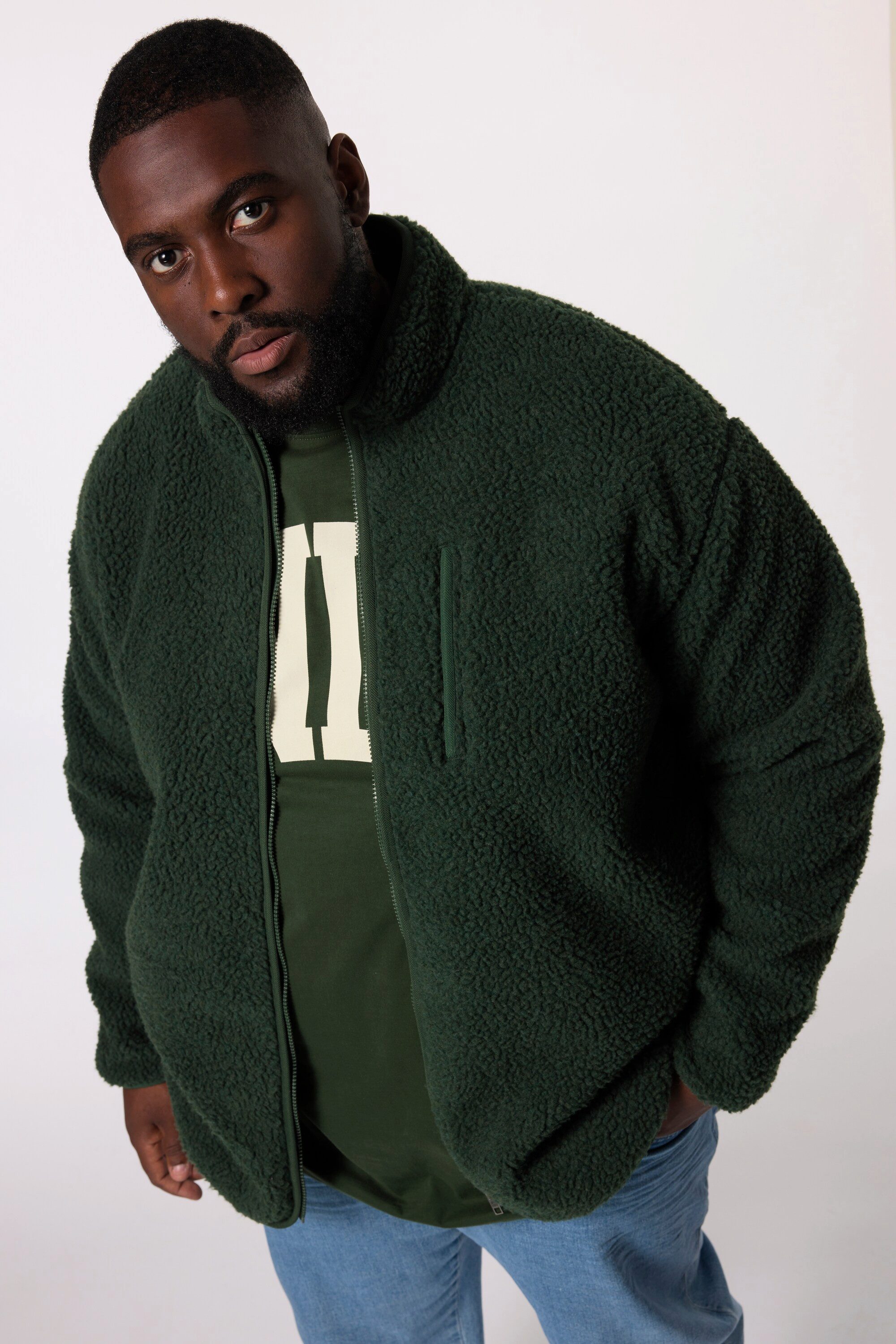 STHUGE Fleecejacke STHUGE Teddyjacke Fleecefutter Stehkragen günstig online kaufen