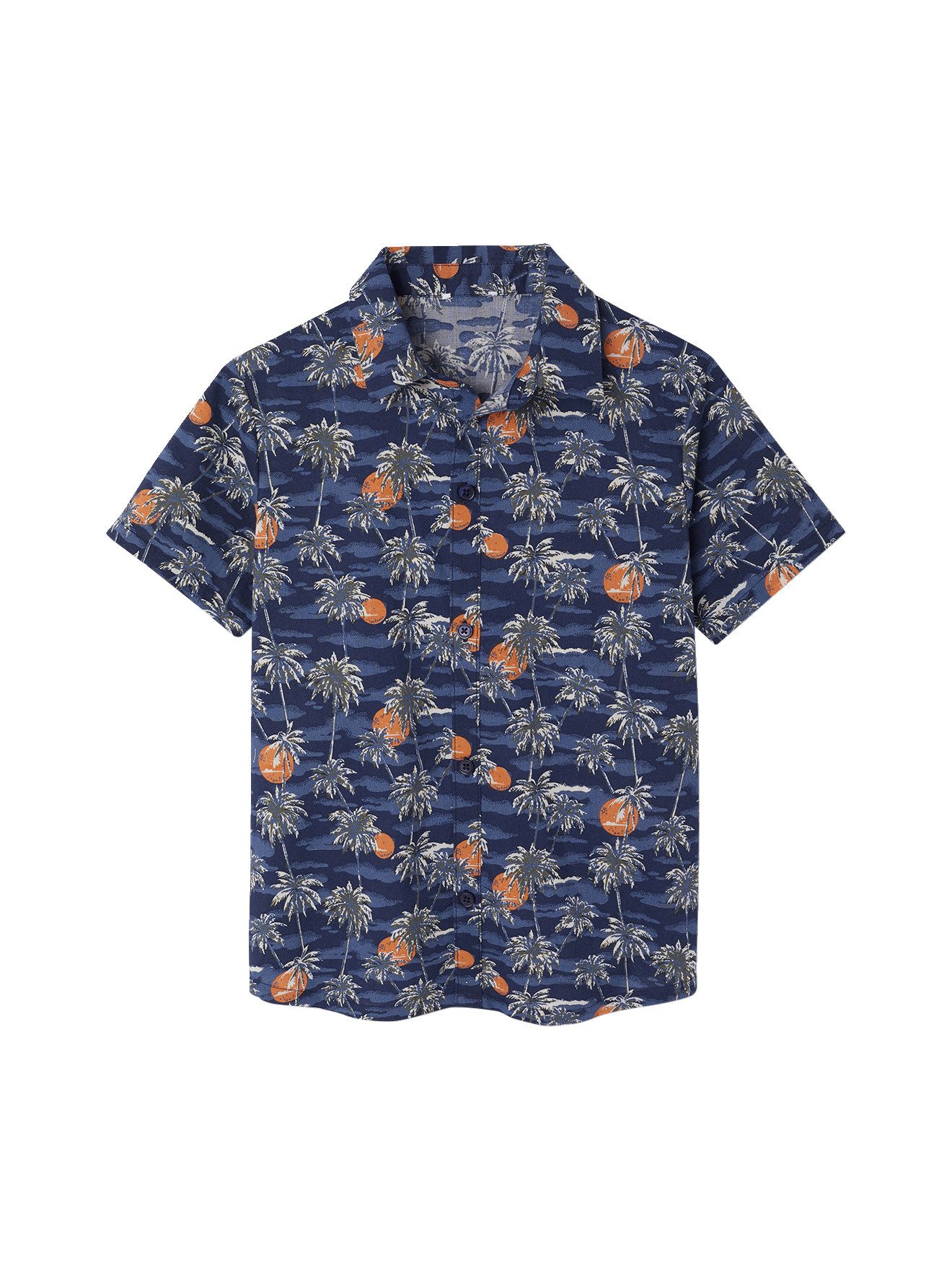 Kurzarmhemd Kurzärmeliges Jungen Hemd mit Palmenprint