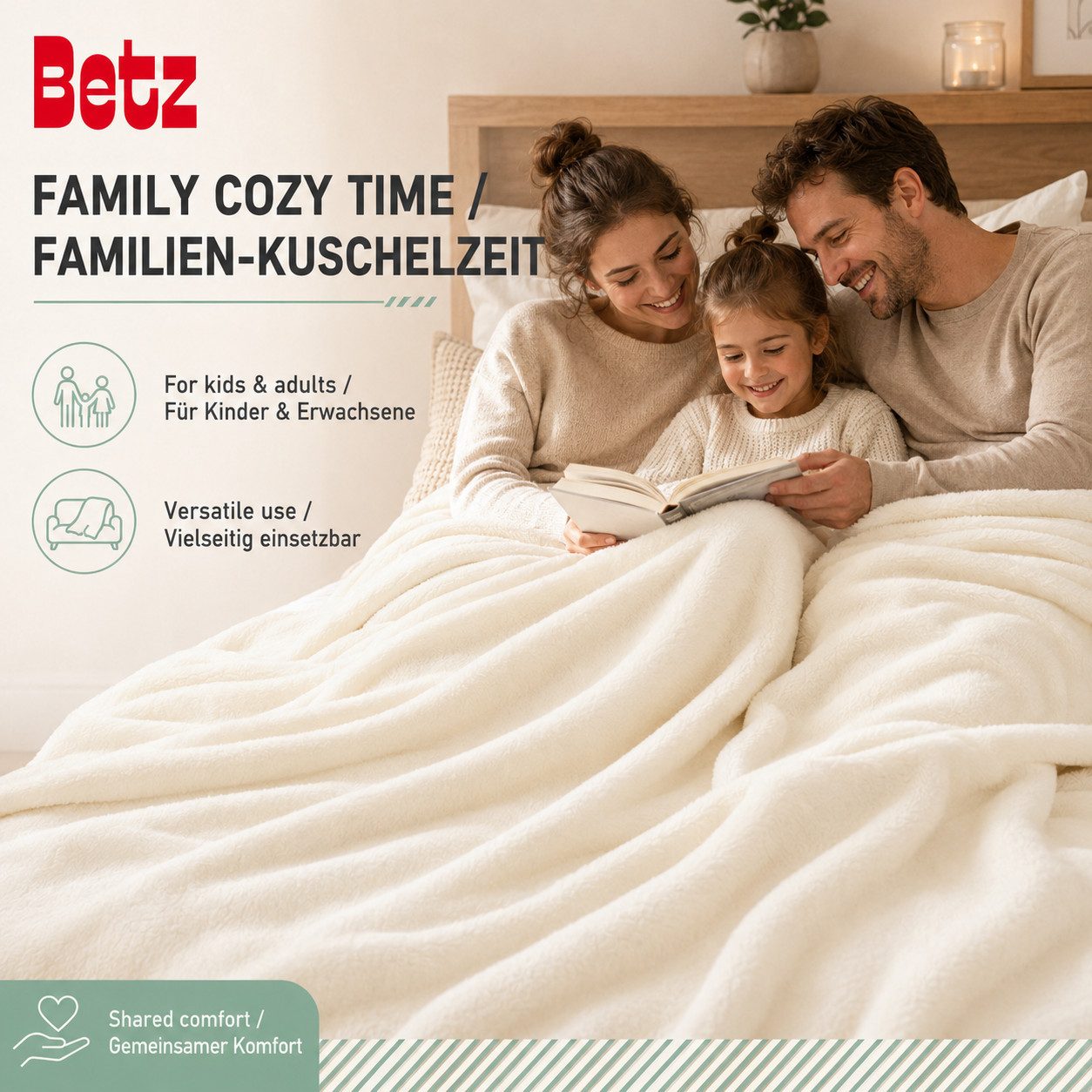 Wohndecke Betz Fleecedecke 130x170 cm 180g/m² – Weiche Wohndecke & Kuscheldecke, Betz, Leicht, wärmend & pflegeleicht – Bild 3 von 5