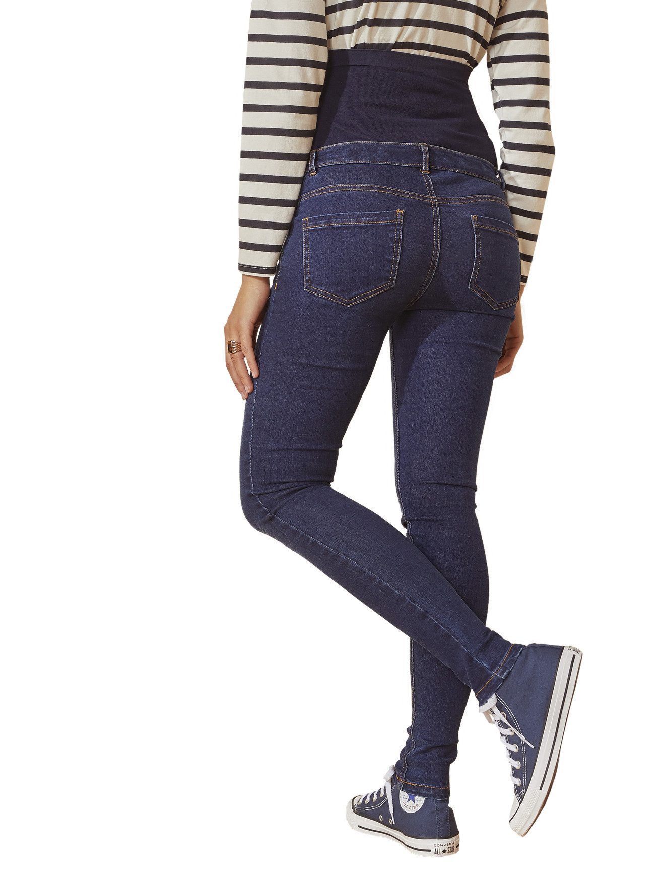 vertbaudet Umstandsjeans Umstands-Jeans mit Stretch-Einsatz, Skinny-Fit Bundweite verstellbar