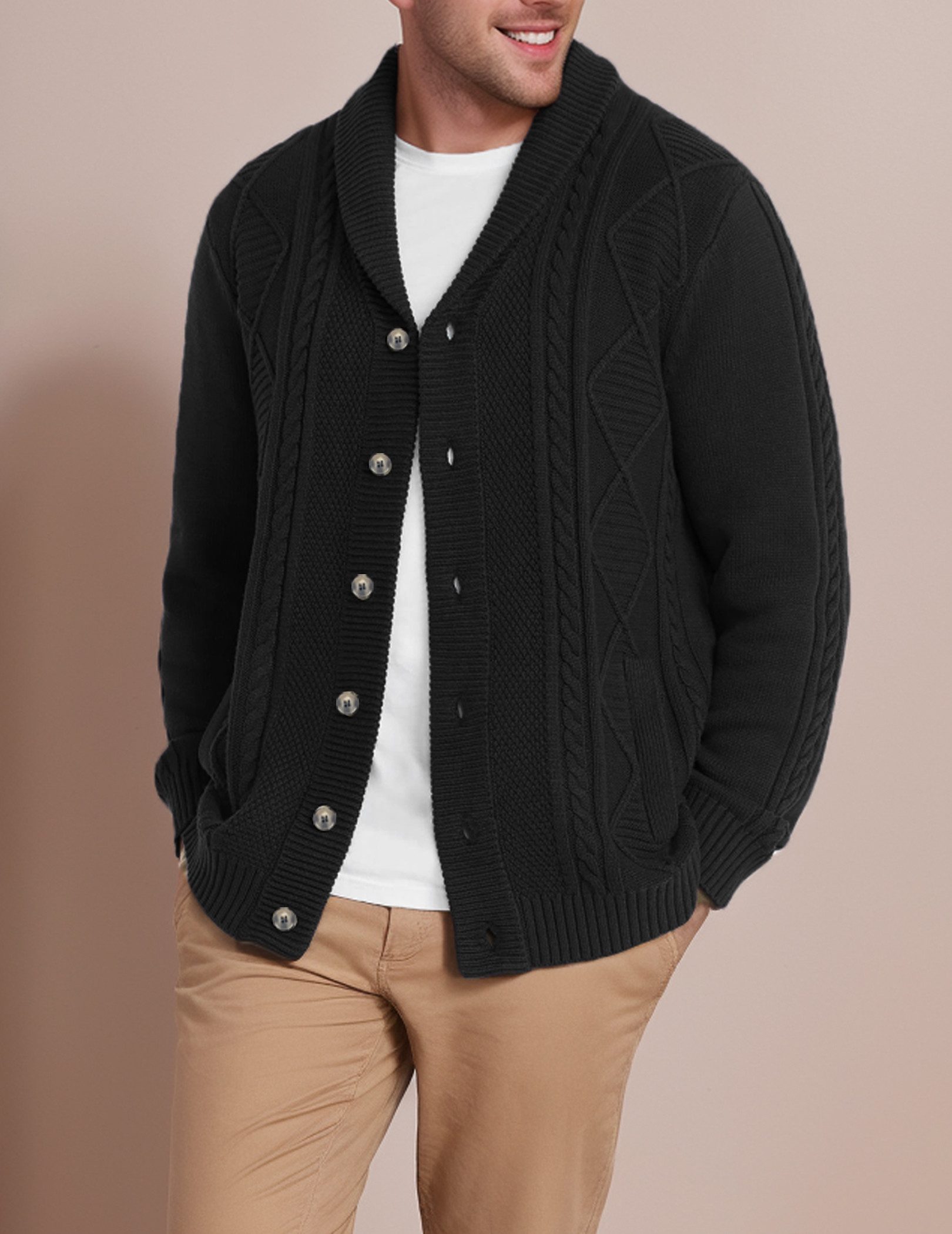 LUCKZON Strickjacke mit Schalkragen, lässig, langärmelig, günstig online kaufen