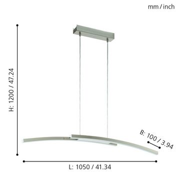 EGLO LED-Hängeleuchte Fraioli-c, Leuchtmittel inklusive, Pendellampe, Hängelampe, Hängeleuchte, RGB, dimmbar, L 105 cm