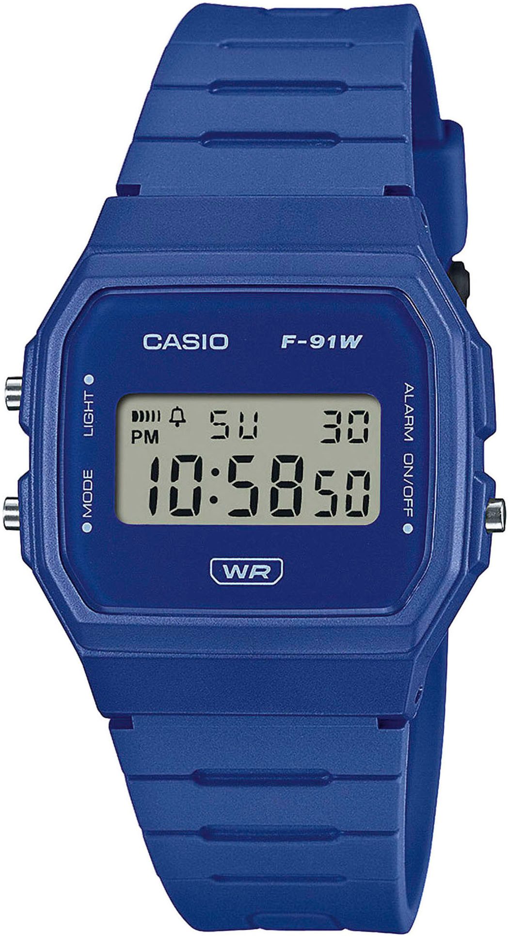 CASIO TIMELESS COLLECTION Chronograph F-91WB-2A1EF, Quarzuhr, Armbanduhr, Damenuhr, Herrenuhr, Digitaluhr, Resinarmband