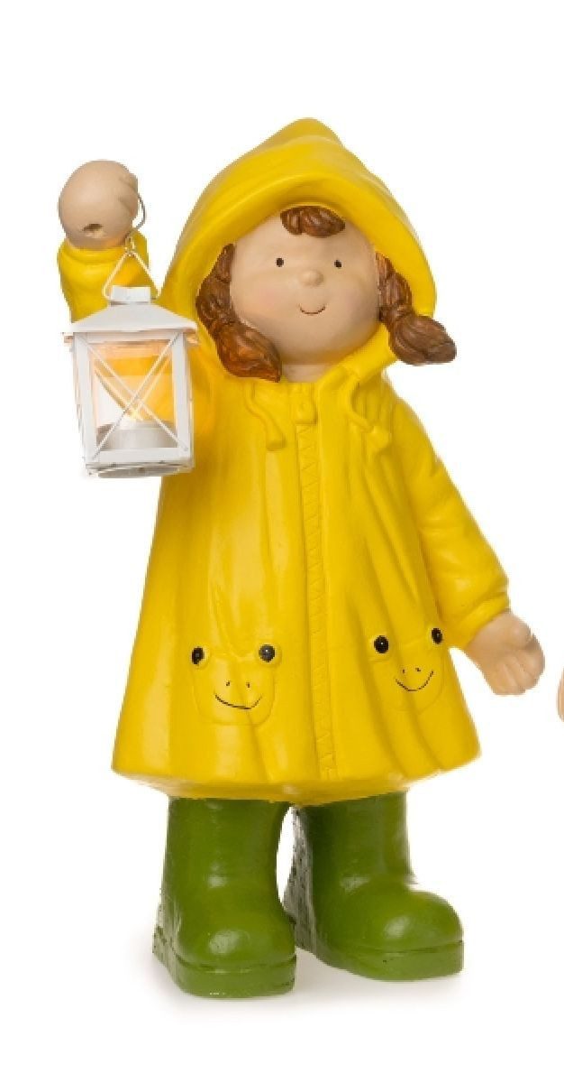 Gartenfigur Gartenkinder mit Laterne Junge oder Mädchen