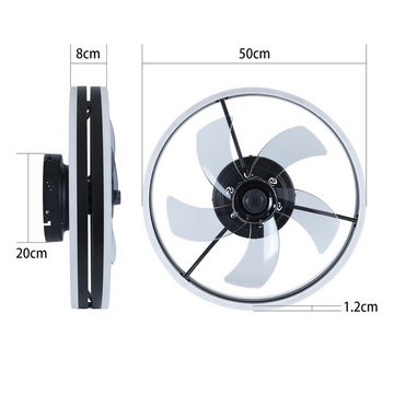 Nettlife Deckenventilator mit Licht und Fernbedienung Leise +Timer 50 CM Dimmbar 33W, Wohnzimme Schlafzimmer Kinderzimmer Arbeitszimmer Flur