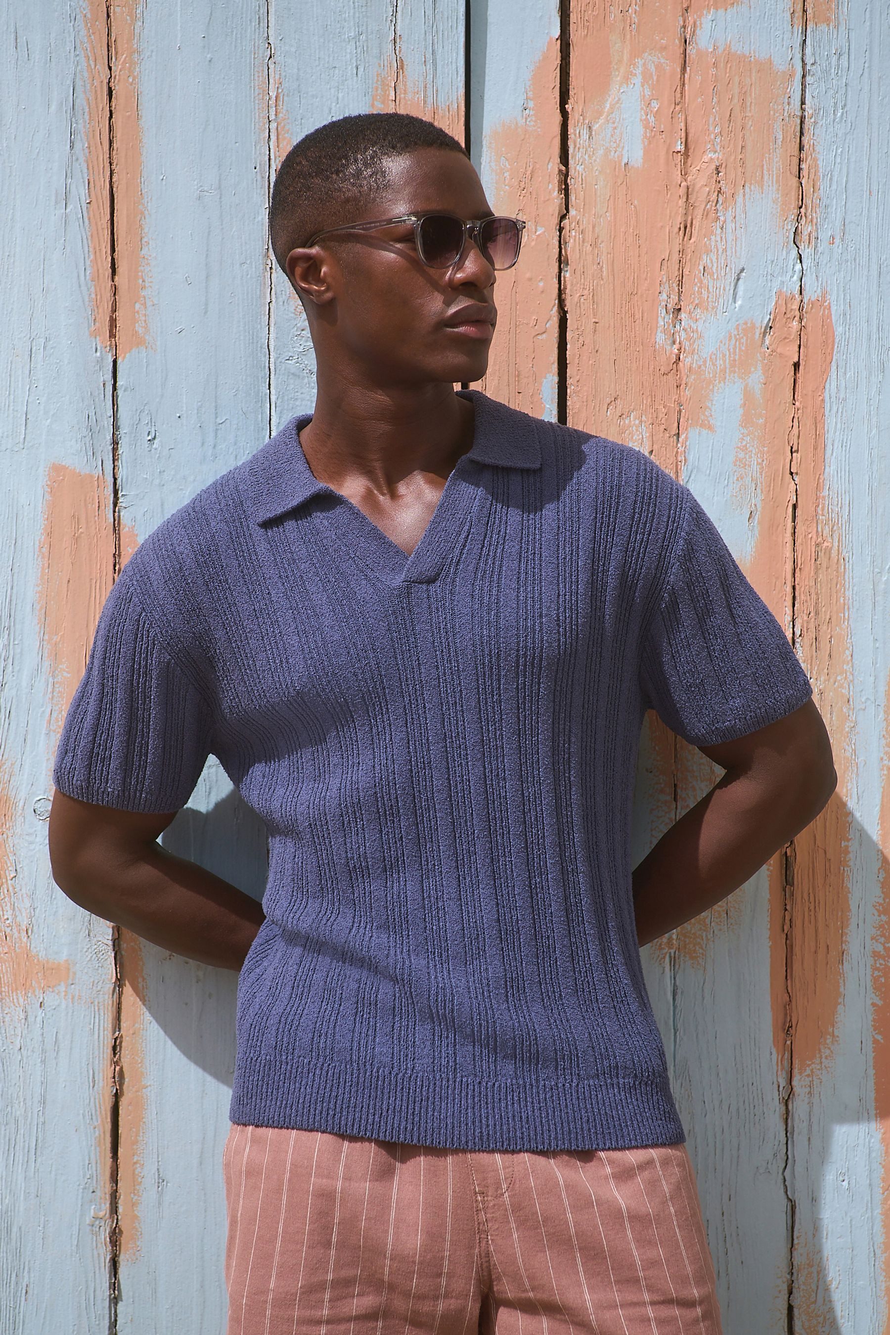 Next Poloshirt Regular Fit Trophy Poloshirt mit Bouclé-Streifen (1-tlg)