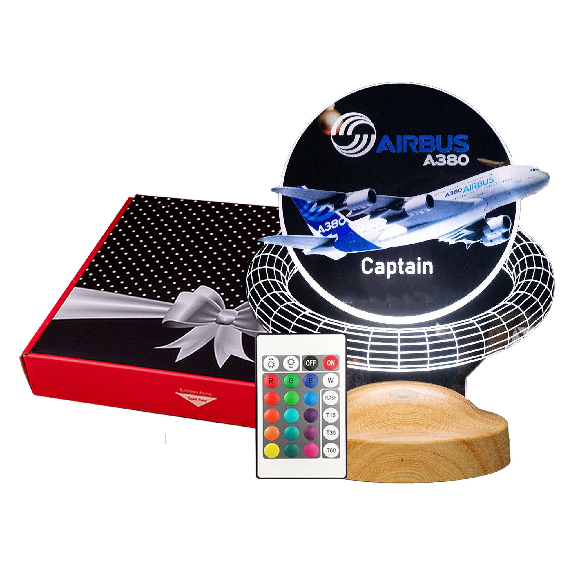 Geschenkelampe LED Nachttischlampe Passagierflugzeug 3D UV Lampe Geschenk für Piloten und Reisenden, LED fest integriert, Geschenk für Berufseinstieg, Flugzeugliebhaber