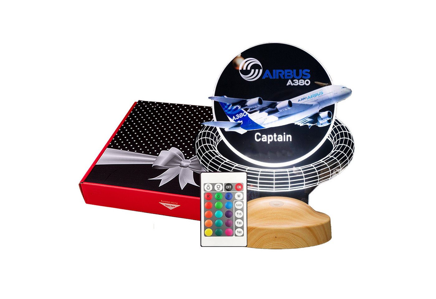 Geschenkelampe LED Nachttischlampe Passagierflugzeug 3D UV Lampe Geschenk für Piloten und Reisenden, LED fest integriert, Geschenk für Berufseinstieg, Flugzeugliebhaber