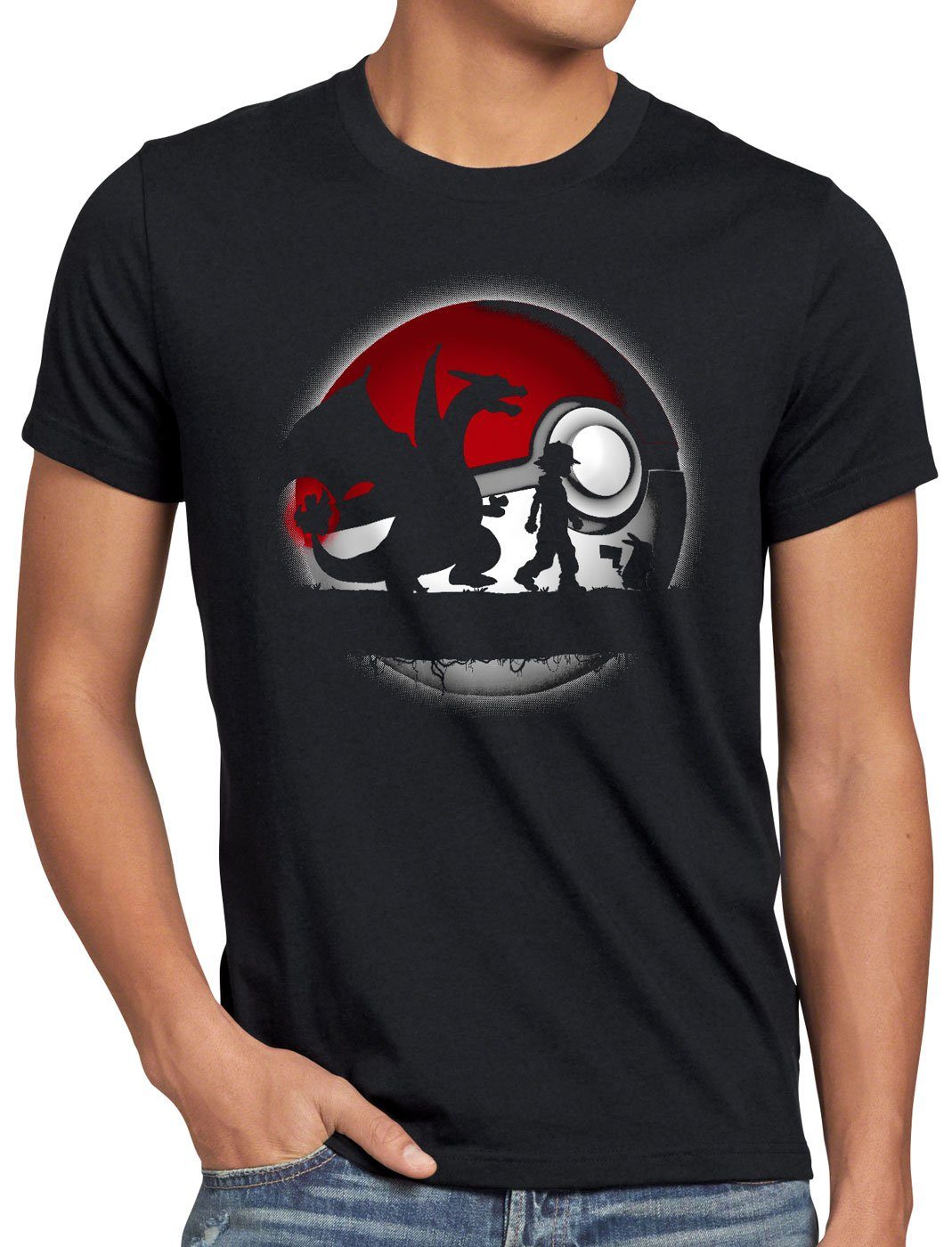 Catch spiel style3 Herren T-Shirt online monster Print-Shirt Perfect