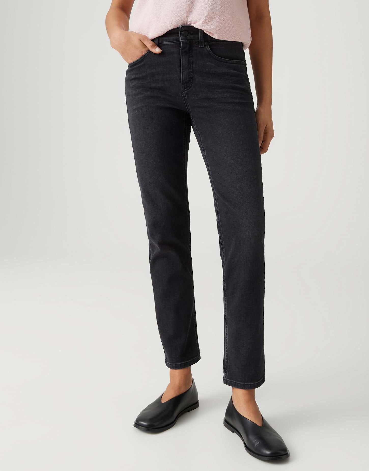 OPUS PANTS Slim-fit-Jeans MELLY BASE mit Powerstretch Mid Rise Ankle, BCI Cotton, Zip-Fly