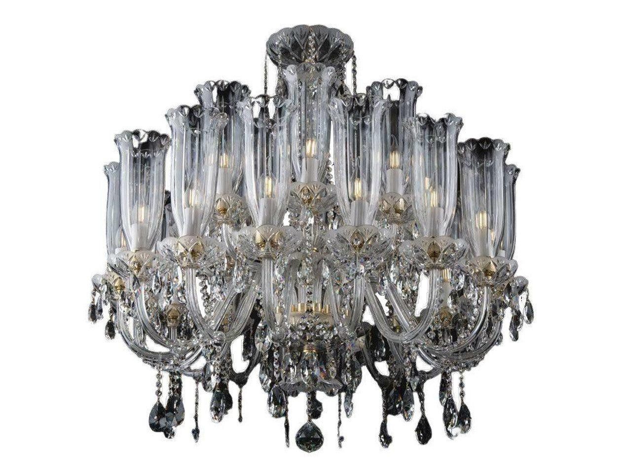 JVmoebel Kronleuchter XXL Leuchte 24x Lampen Palast Villa Leuchten Lampe Kristall Luster, Transparent-Amber, Made in Europa