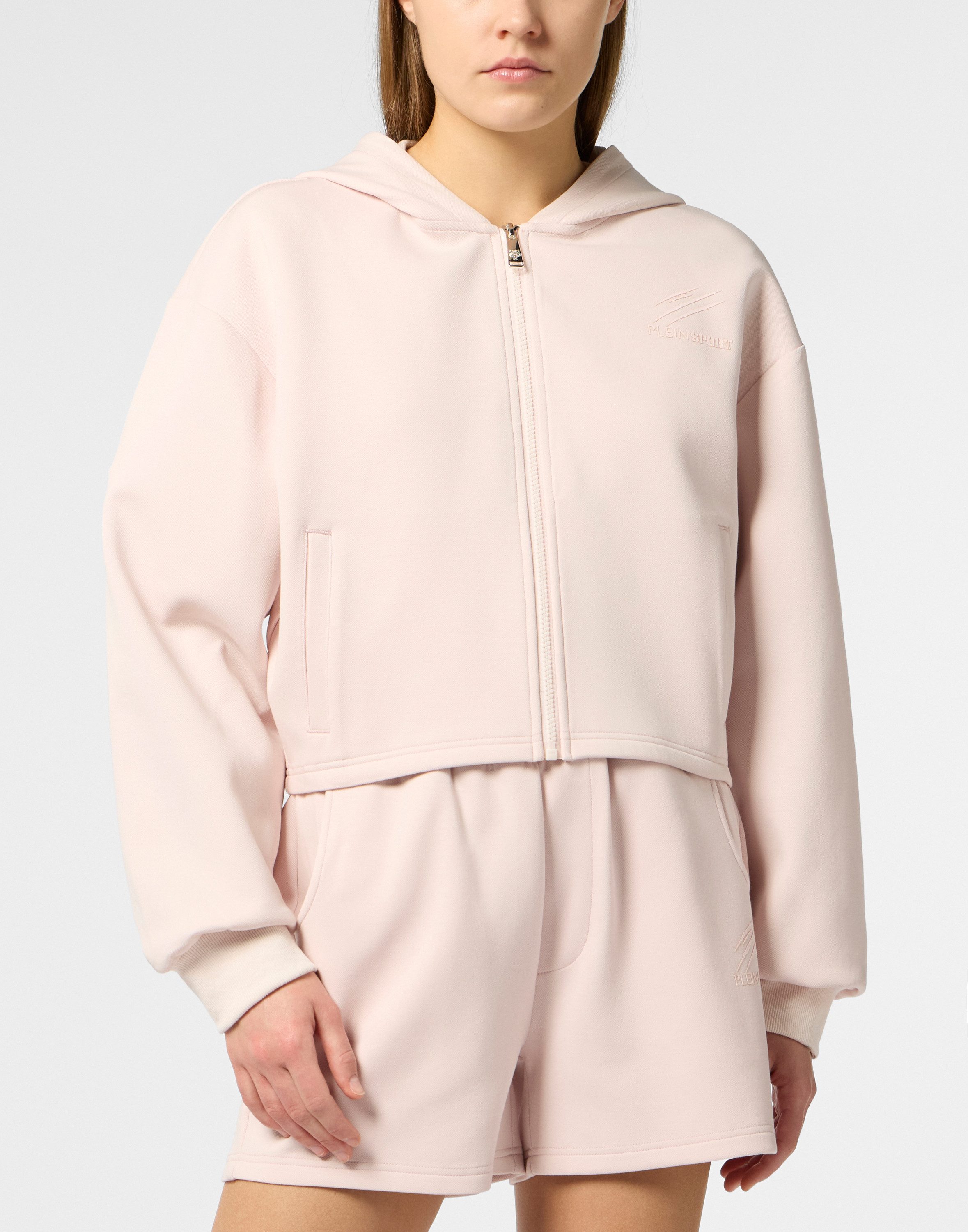 PLEIN SPORT Kapuzensweatjacke Zip Hoodie Icon Scratch