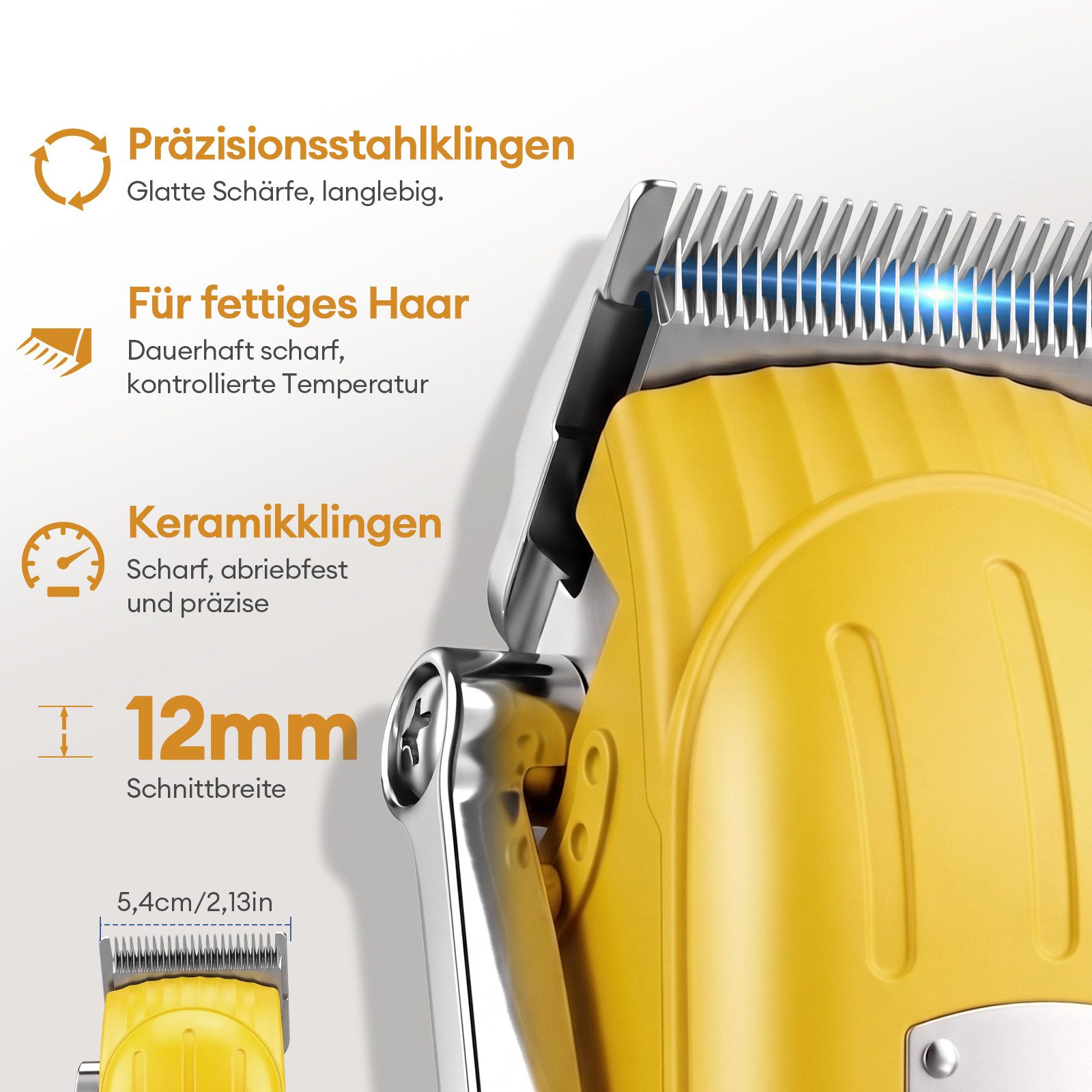 CkeyiN Haarschneider Profi Haarschneidemaschine und Barttrimmer Set kabellos elektrisch, 9 Aufsteckkämme, geräuscharm, 120 Min. Akkulaufzeit Präzisionstrimmer K – Bild 2 von 5