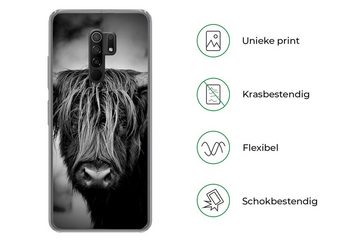 MuchoWow Handyhülle Schottischer Hochländer - Licht - Porträt - Natur, Phone Case, Handyhülle Xiaomi Redmi 9, Silikon, Schutzhülle