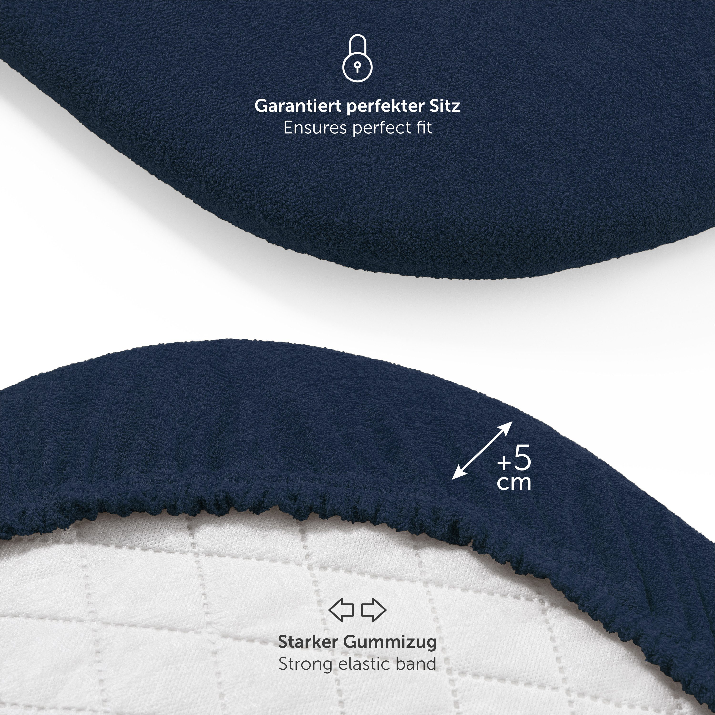 Laleni Spannbettlaken Frottee für Babybett und Kinderbett, Gummizug: rundum, (2 Stück), in verschiedenen Größen & Farben