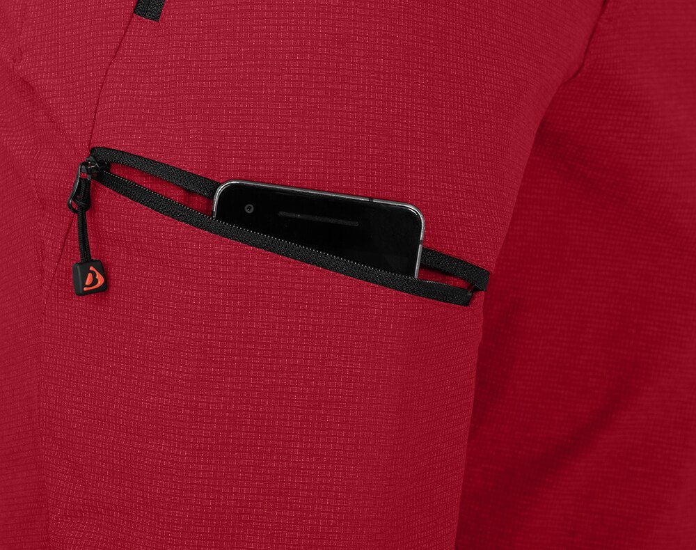 Bergson LEBIKO Zipp-Off rot Wanderhose, Zip-off-Hose robust, Normalgrößen, Herren elastisch,