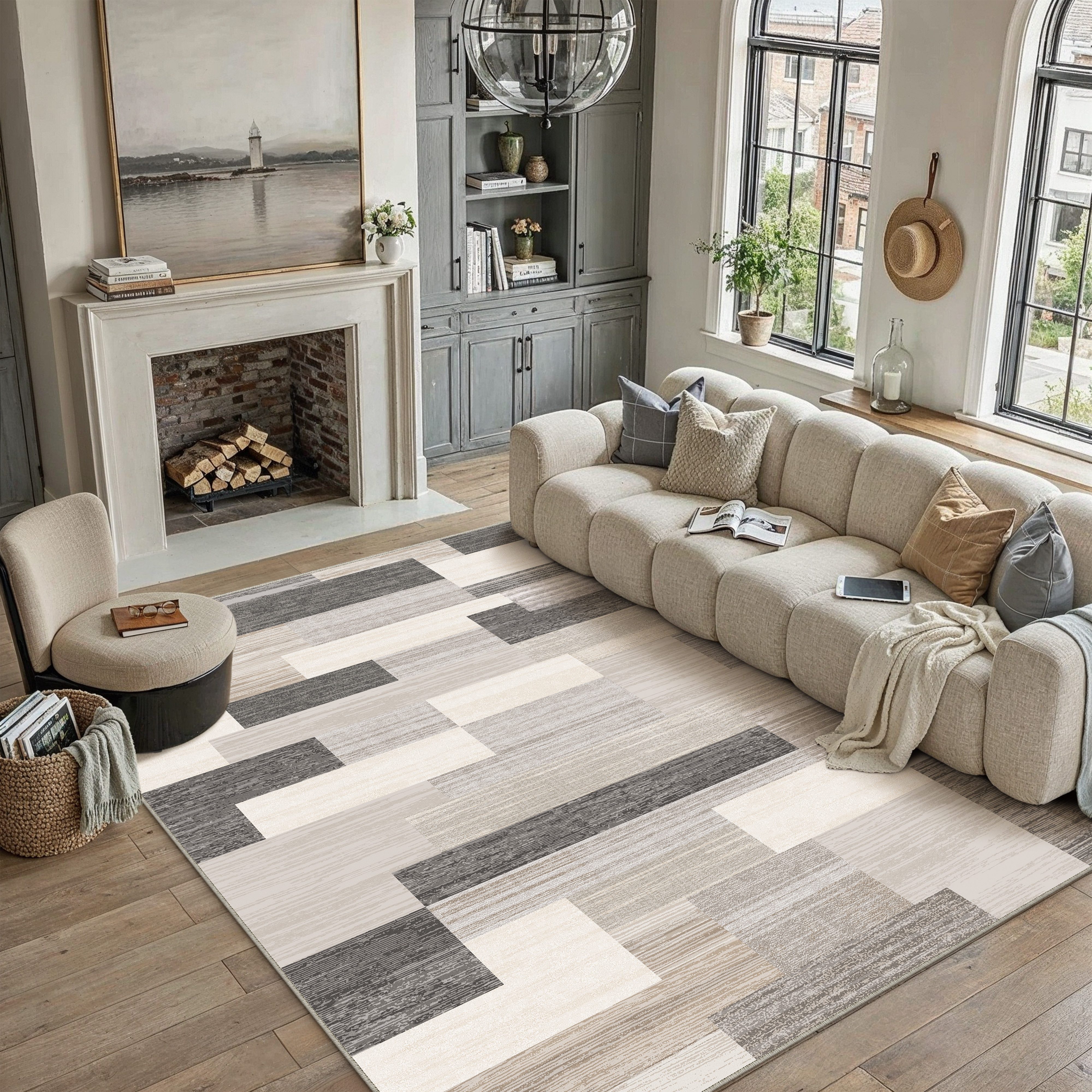 PURECOZY Teppich Kurzflor & Weich, Waschbar & Pflegeleicht, Modernes Design, Rechteckig, Höhe: 6.1 mm, geeignet für verschiedene Innenräume