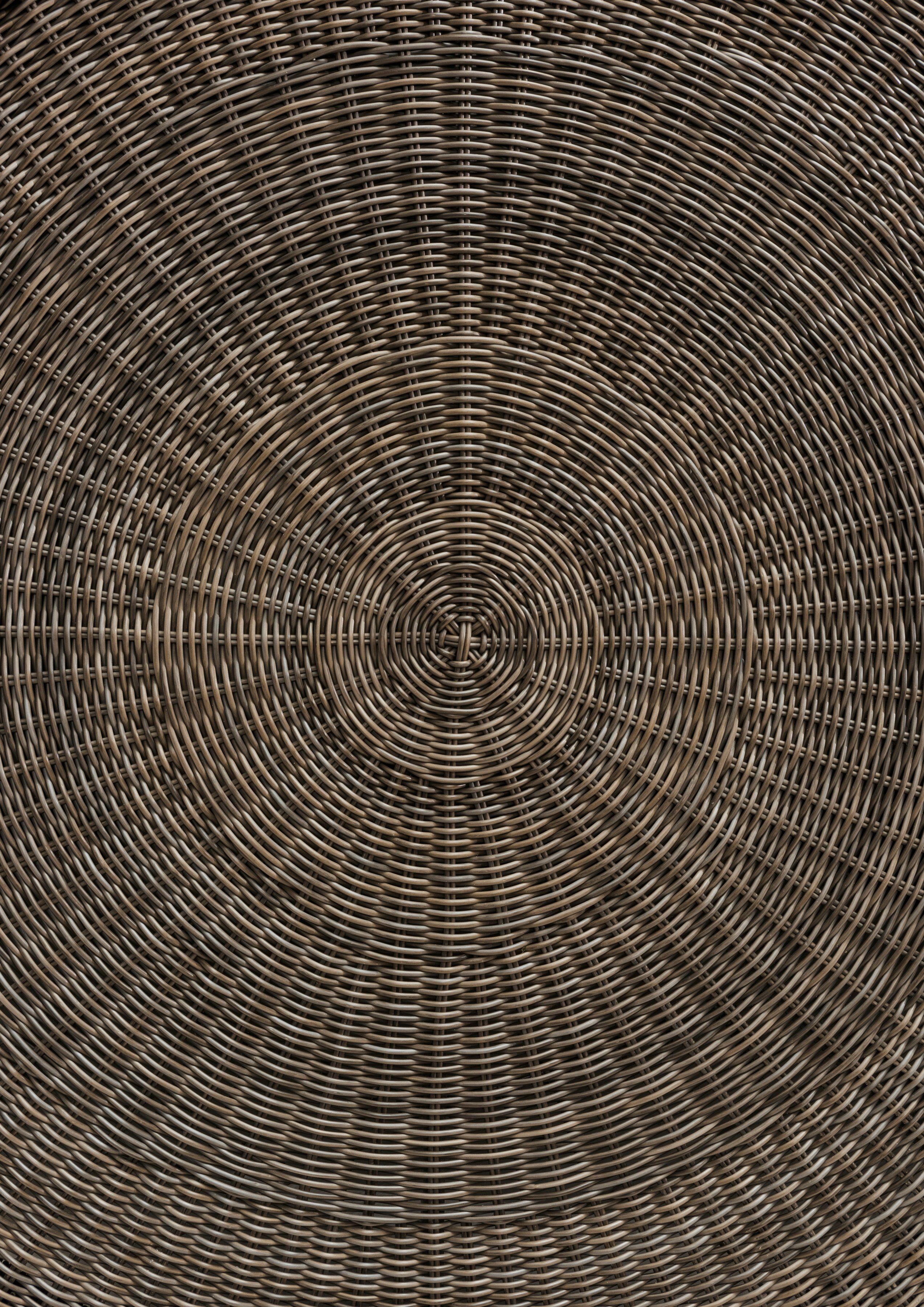 Gartentisch LUNA, 120x75cm, mit aufgelegter dunkelgrau Destiny Polyrattan, Glasplatte Ø