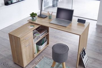 tinkaro Schreibtisch BILIND Holz Computertisch Braun
