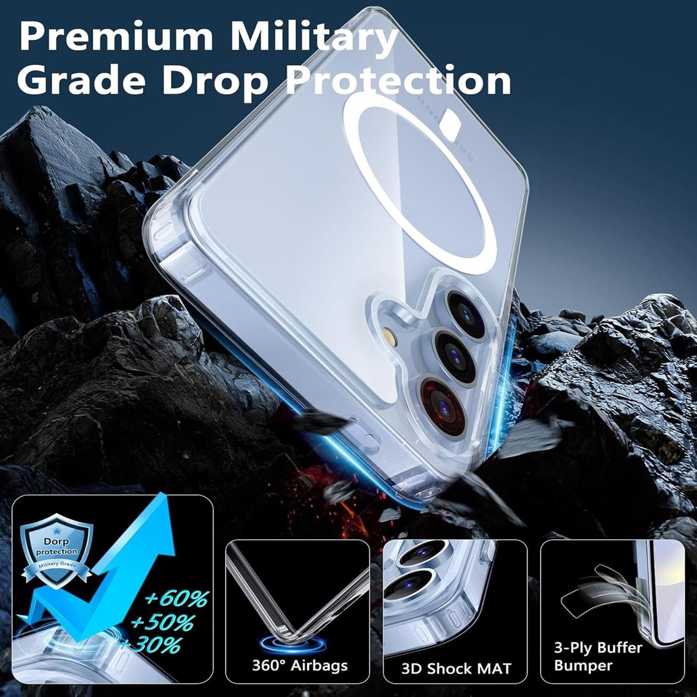 CoolGadget Handyhülle Premium Silikon Handy Case für Samsung Galaxy S24 6,2 Zoll, Hülle Transparent Schutzhülle kompatibel mit MagSafe Zubehör – Bild 5 von 5