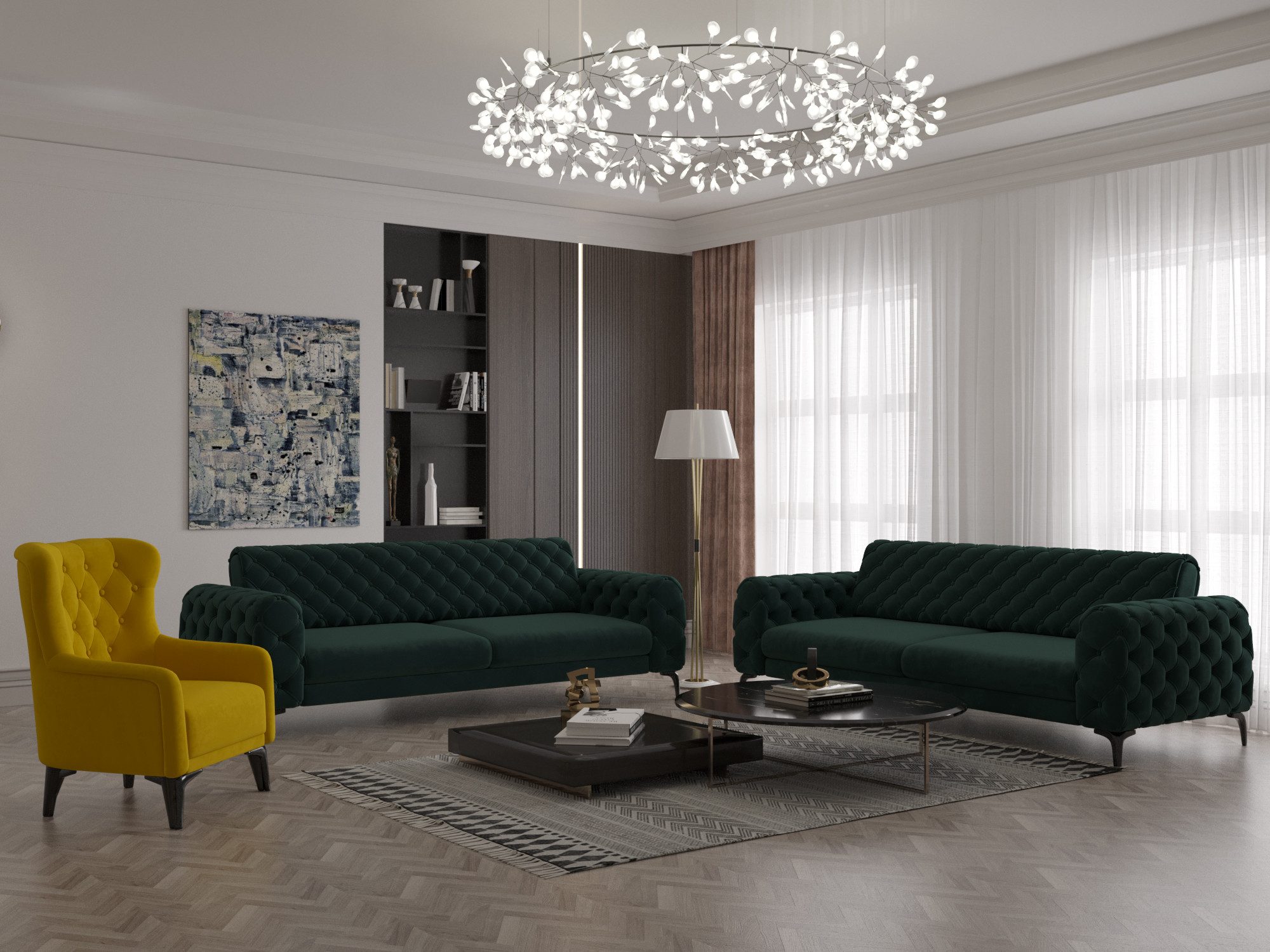 Möbeldreams Chesterfield-Sofa Sofa-Set Lina / Bettfunktion günstig online kaufen