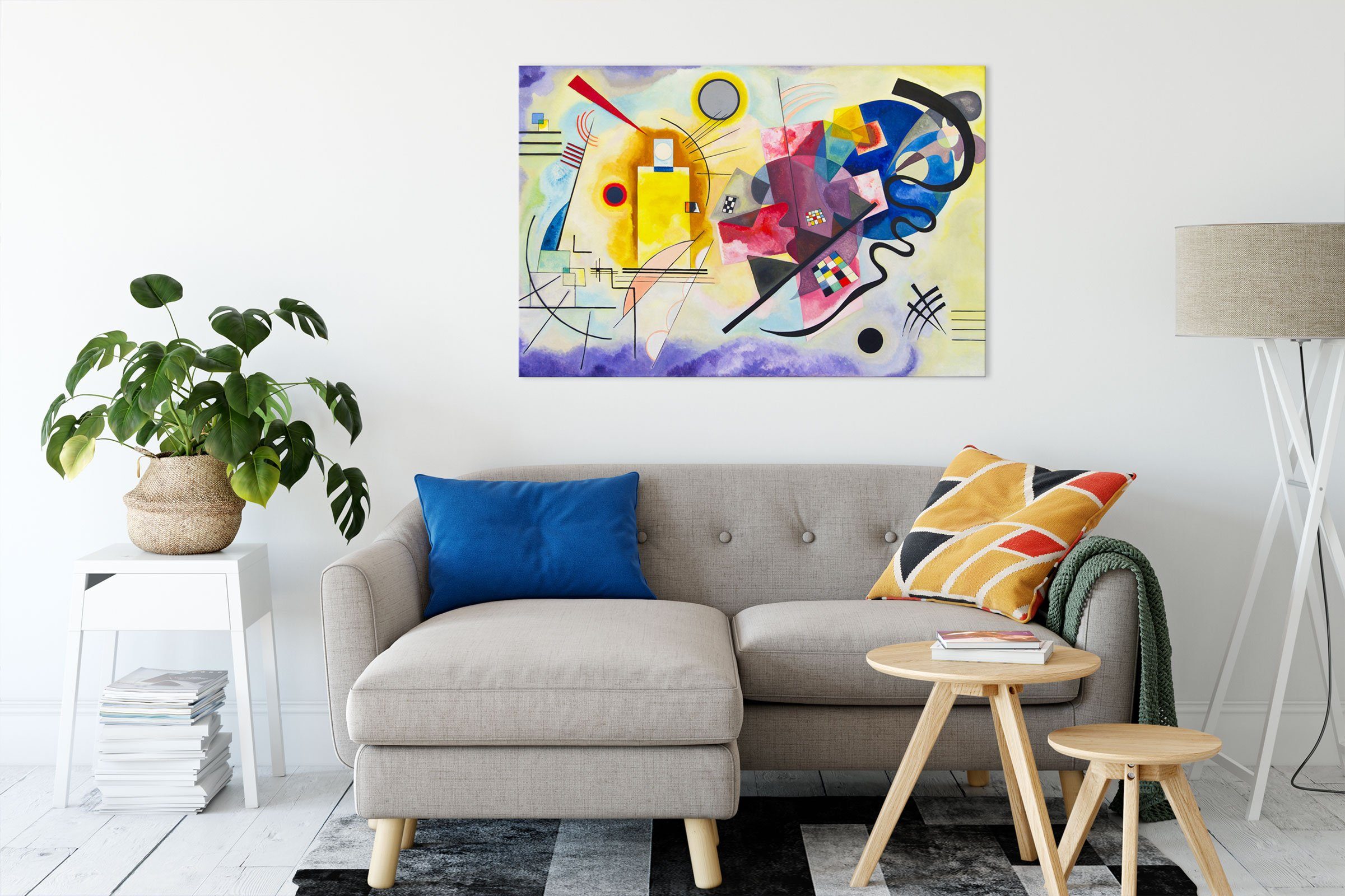 Pixxprint Leinwandbild Wassily Kandinsky - Gelb-Rot-Blau, günstig online kaufen