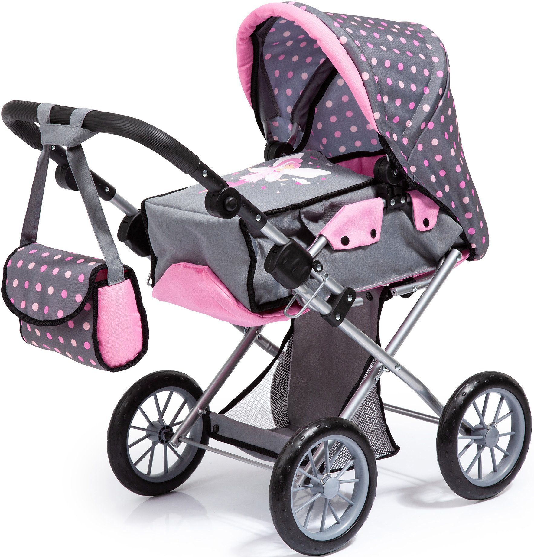 Image of Bayer Kombi-Puppenwagen »City Star, grau«, mit Wickeltasche