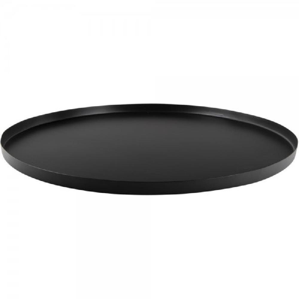 Present Time Dekotablett Tablett Tray Round Iron Matt Schwarz (39,5cm)