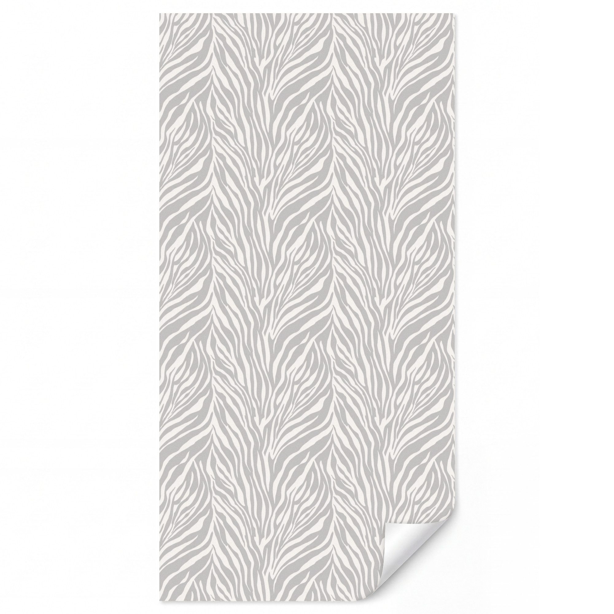 OnlyWow Fototapete Zebra - Motiv - Grau, Matt, bedruckt, Wandtapete, Schlafzimmer, Wanddekoration 100x220cm